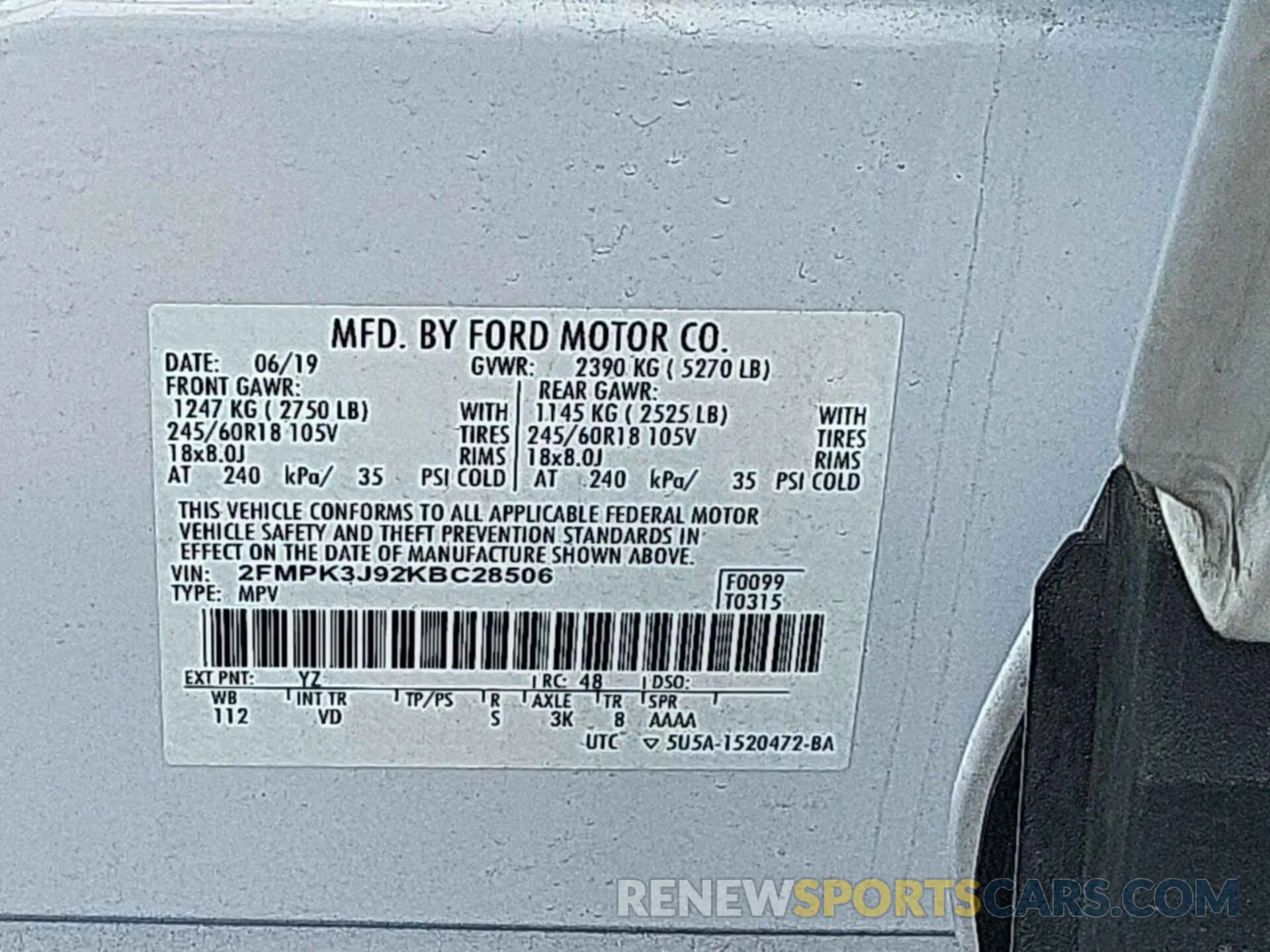 23 Photograph of a damaged car 2FMPK3J92KBC28506 FORD EDGE 2019