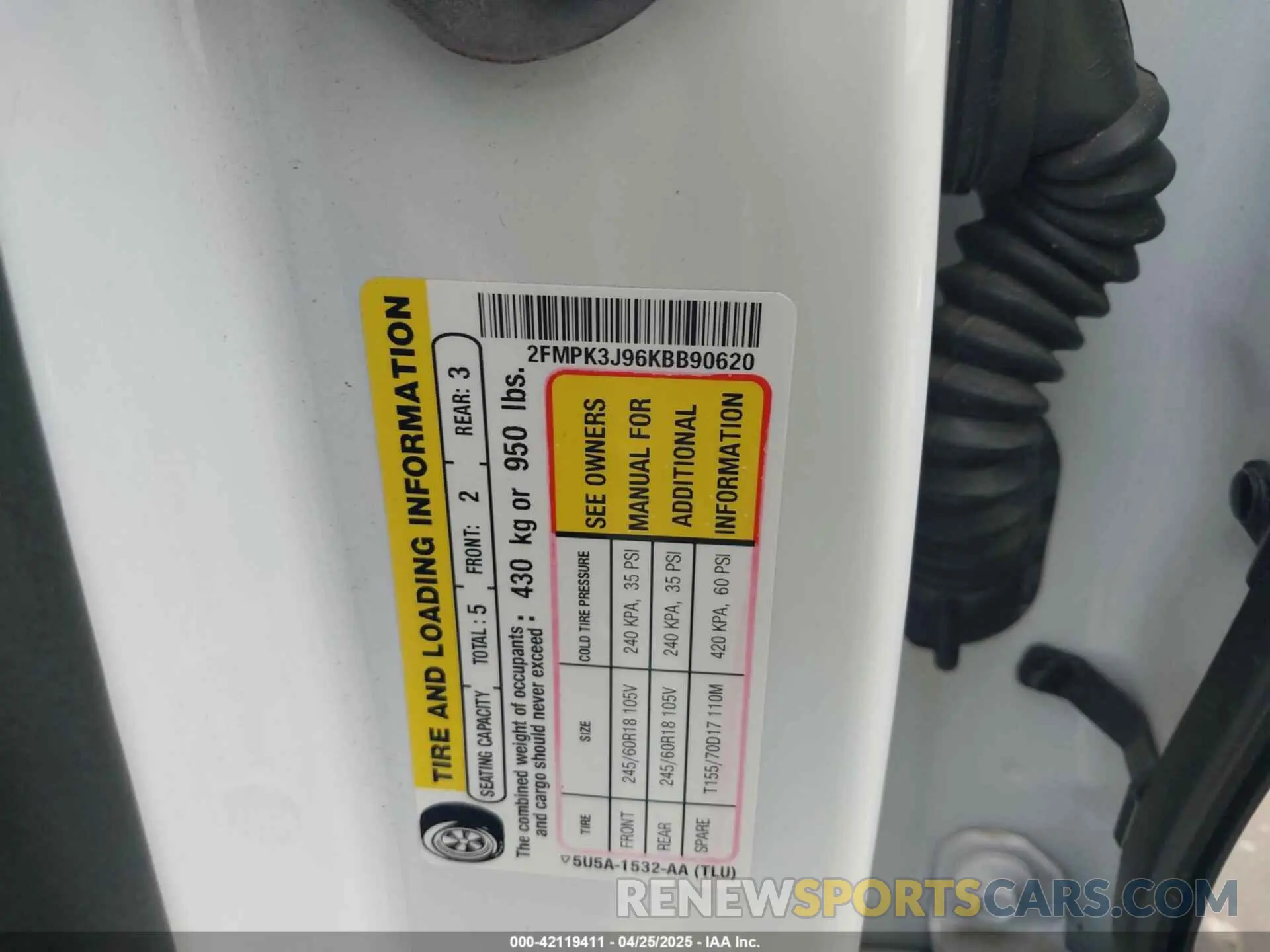 9 Photograph of a damaged car 2FMPK3J96KBB90620 FORD EDGE 2019