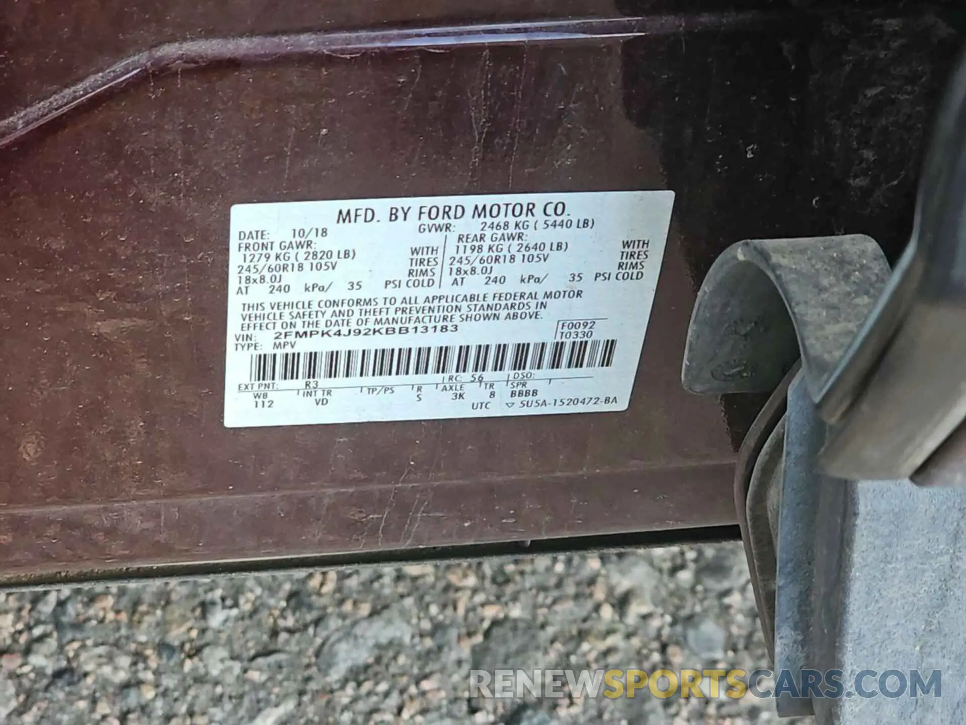 4 Photograph of a damaged car 2FMPK4J92KBB13183 FORD EDGE 2019