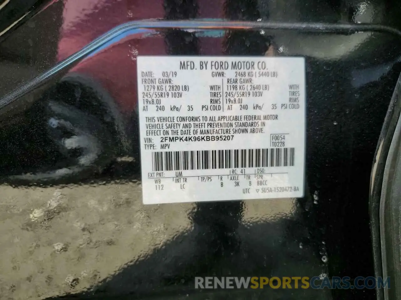 14 Photograph of a damaged car 2FMPK4K96KBB95207 FORD EDGE 2019