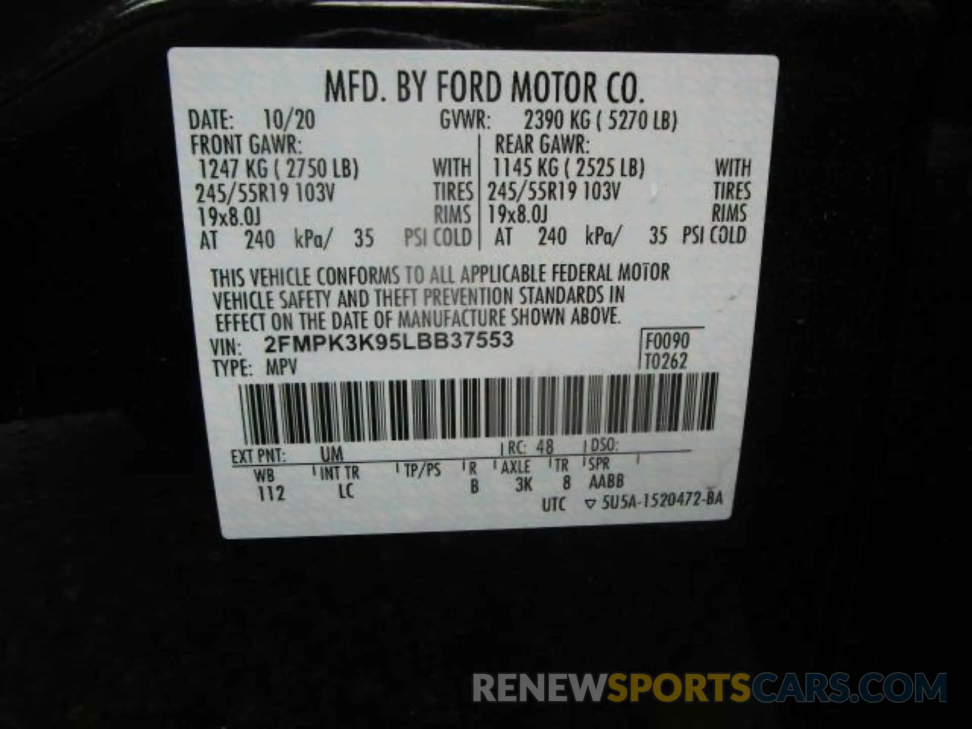 15 Photograph of a damaged car 2FMPK3K95LBB37553 FORD EDGE 2020