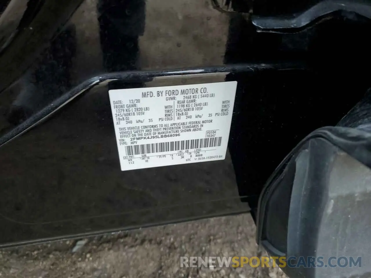 13 Photograph of a damaged car 2FMPK4J95LBB68096 FORD EDGE 2020