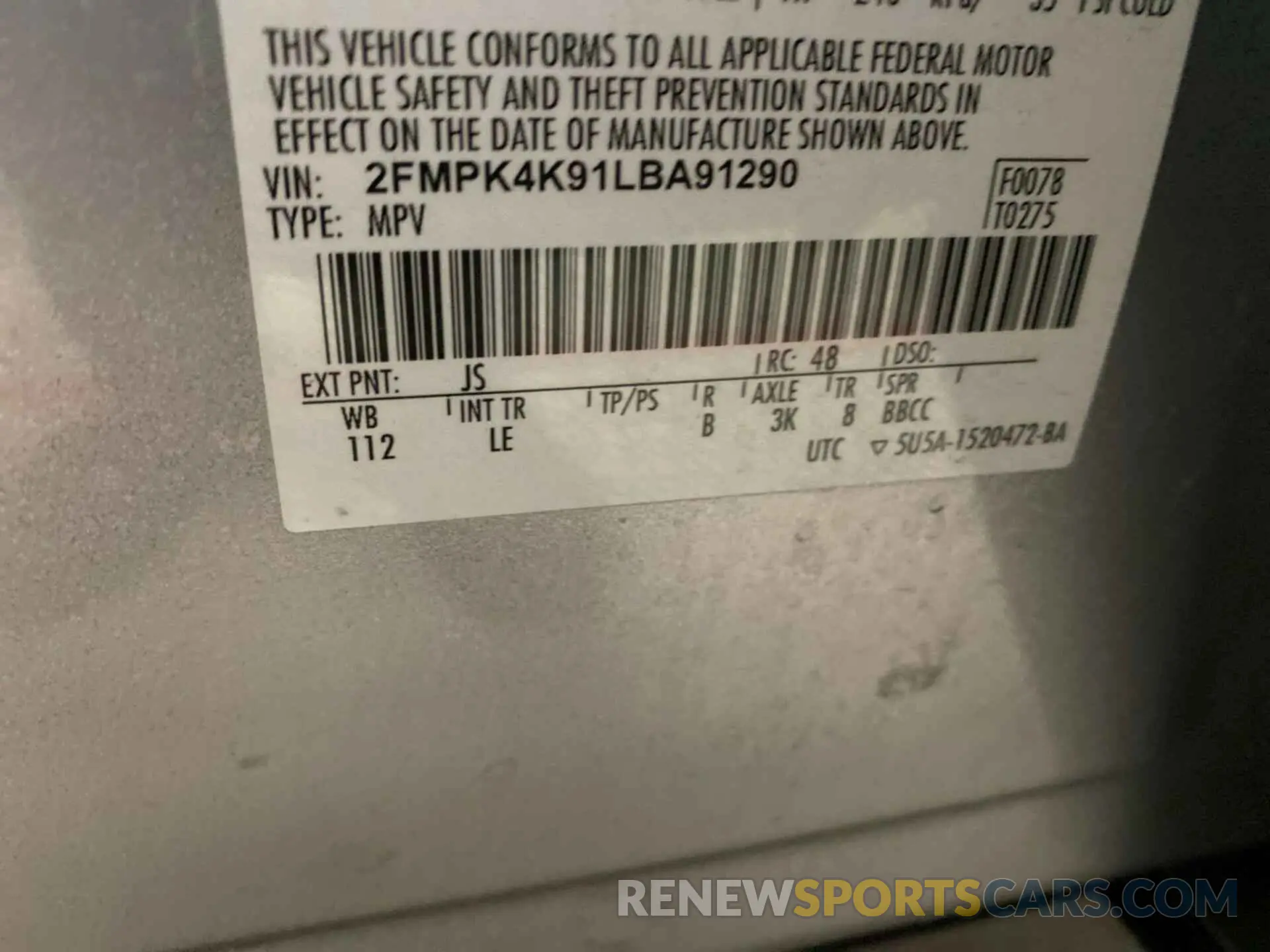 27 Photograph of a damaged car 2FMPK4K91LBA91290 FORD EDGE 2020