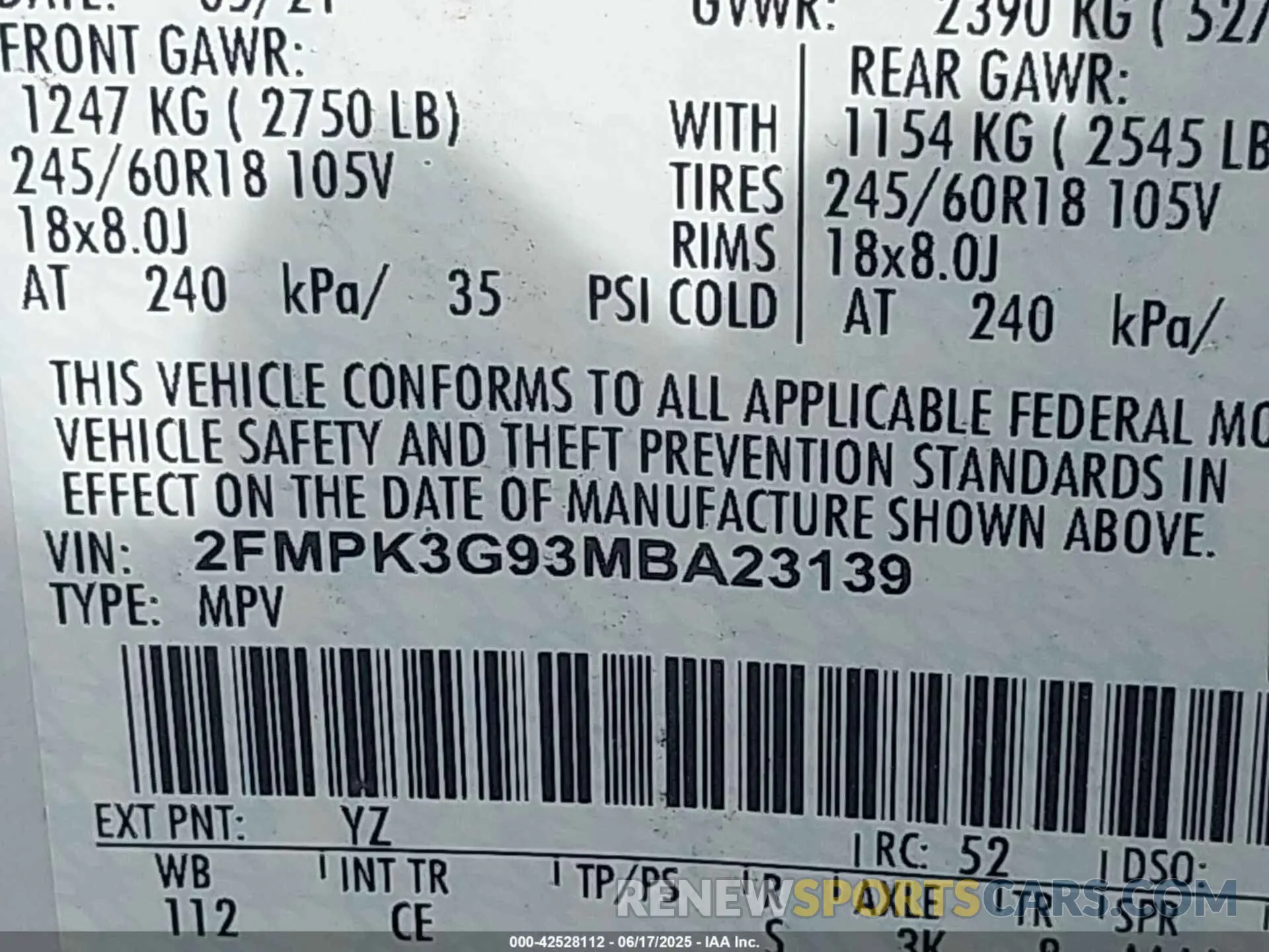 9 Photograph of a damaged car 2FMPK3G93MBA23139 FORD EDGE 2021