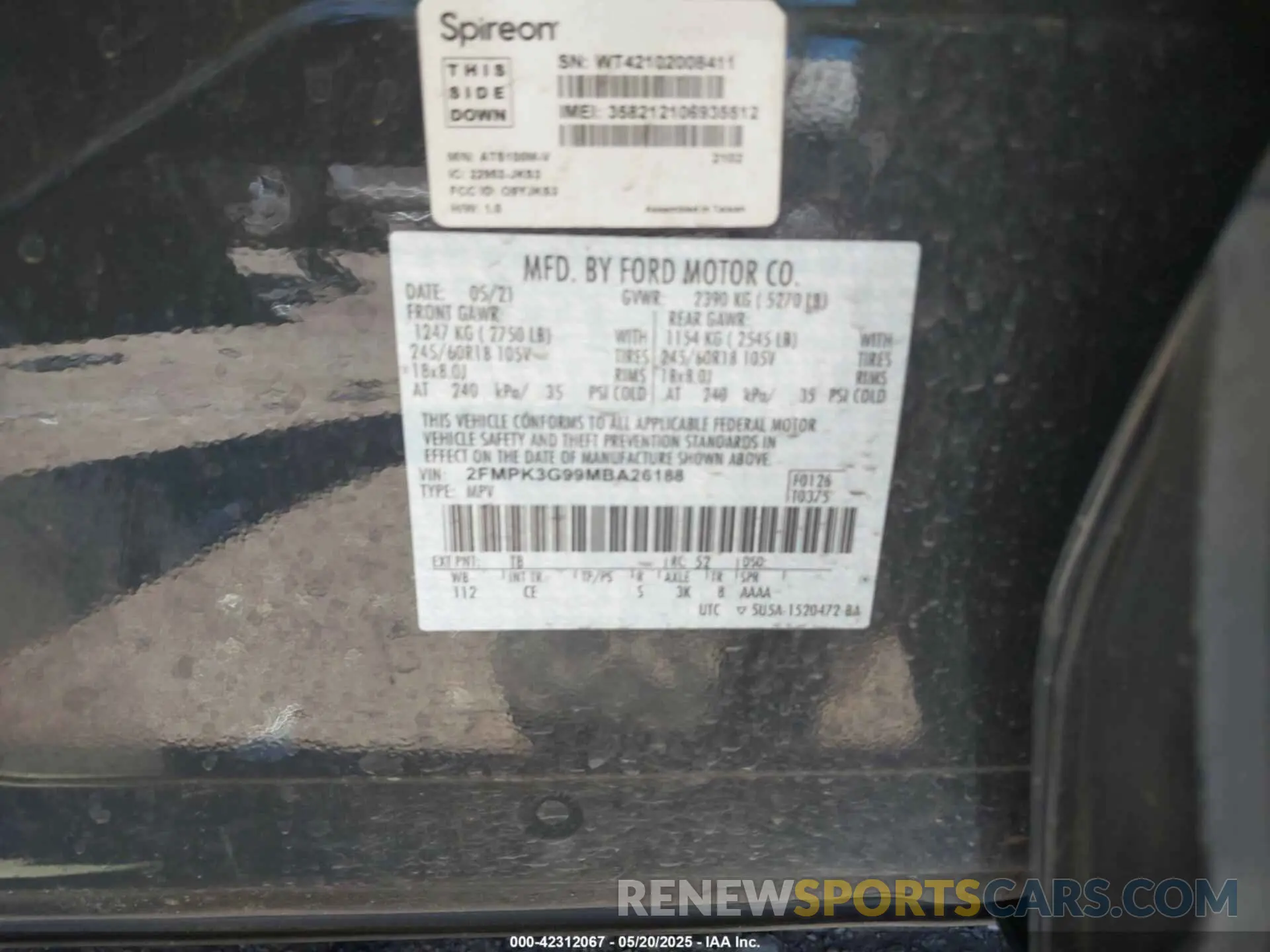 9 Photograph of a damaged car 2FMPK3G99MBA26188 FORD EDGE 2021