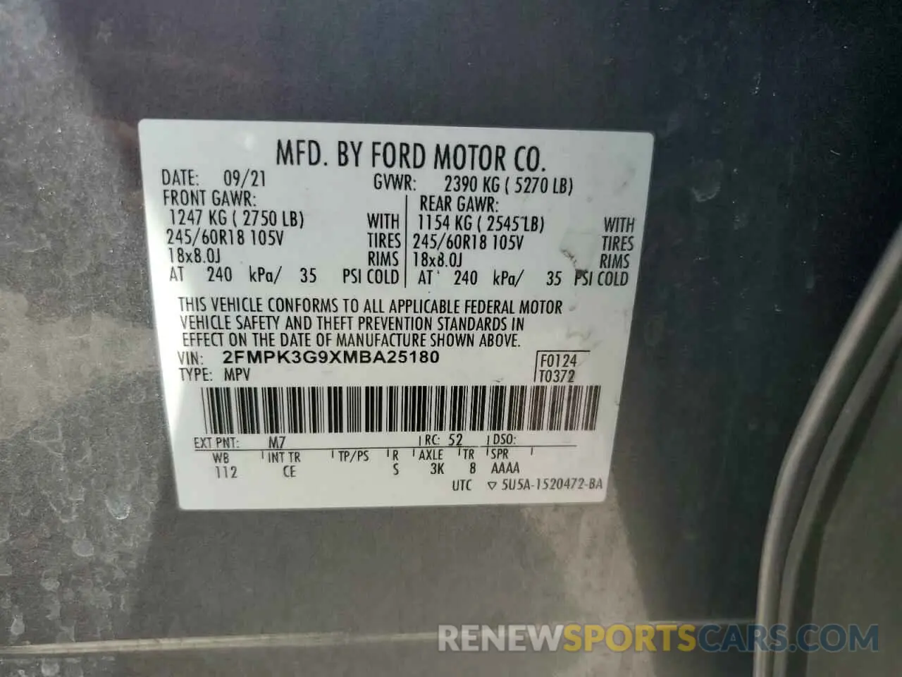13 Photograph of a damaged car 2FMPK3G9XMBA25180 FORD EDGE 2021