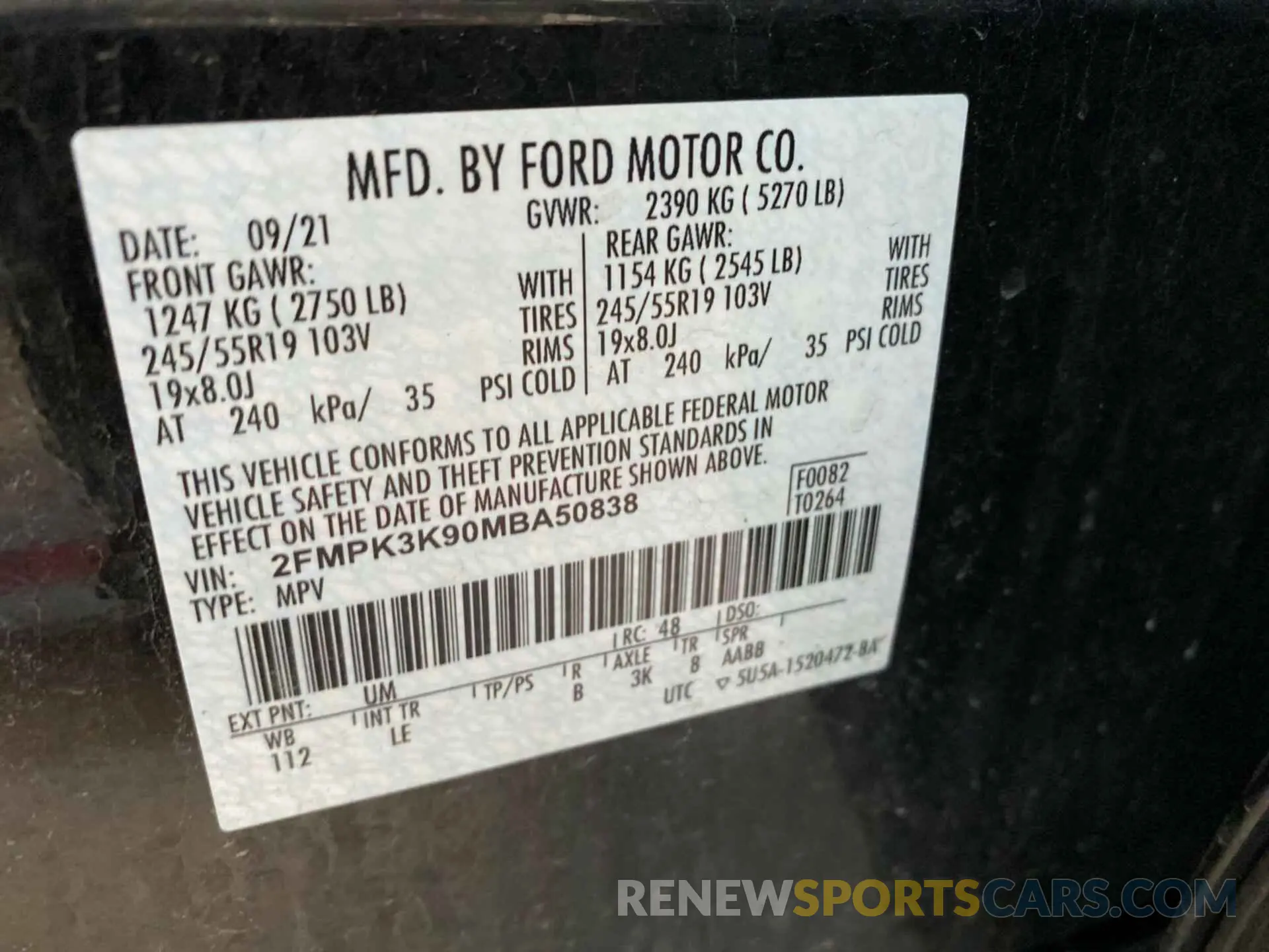 12 Photograph of a damaged car 2FMPK3K90MBA50838 FORD EDGE 2021