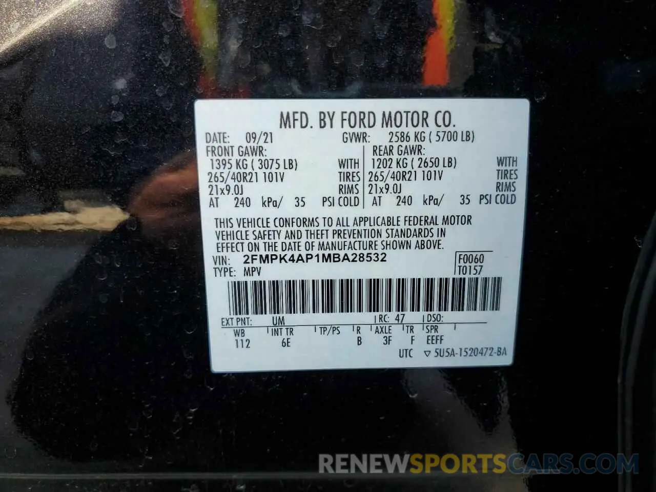 14 Photograph of a damaged car 2FMPK4AP1MBA28532 FORD EDGE 2021