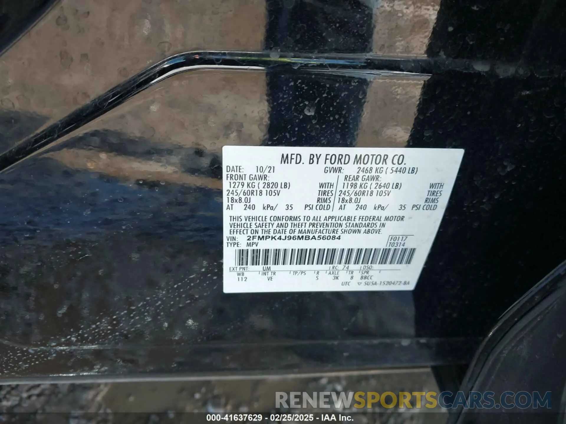 9 Photograph of a damaged car 2FMPK4J96MBA56084 FORD EDGE 2021