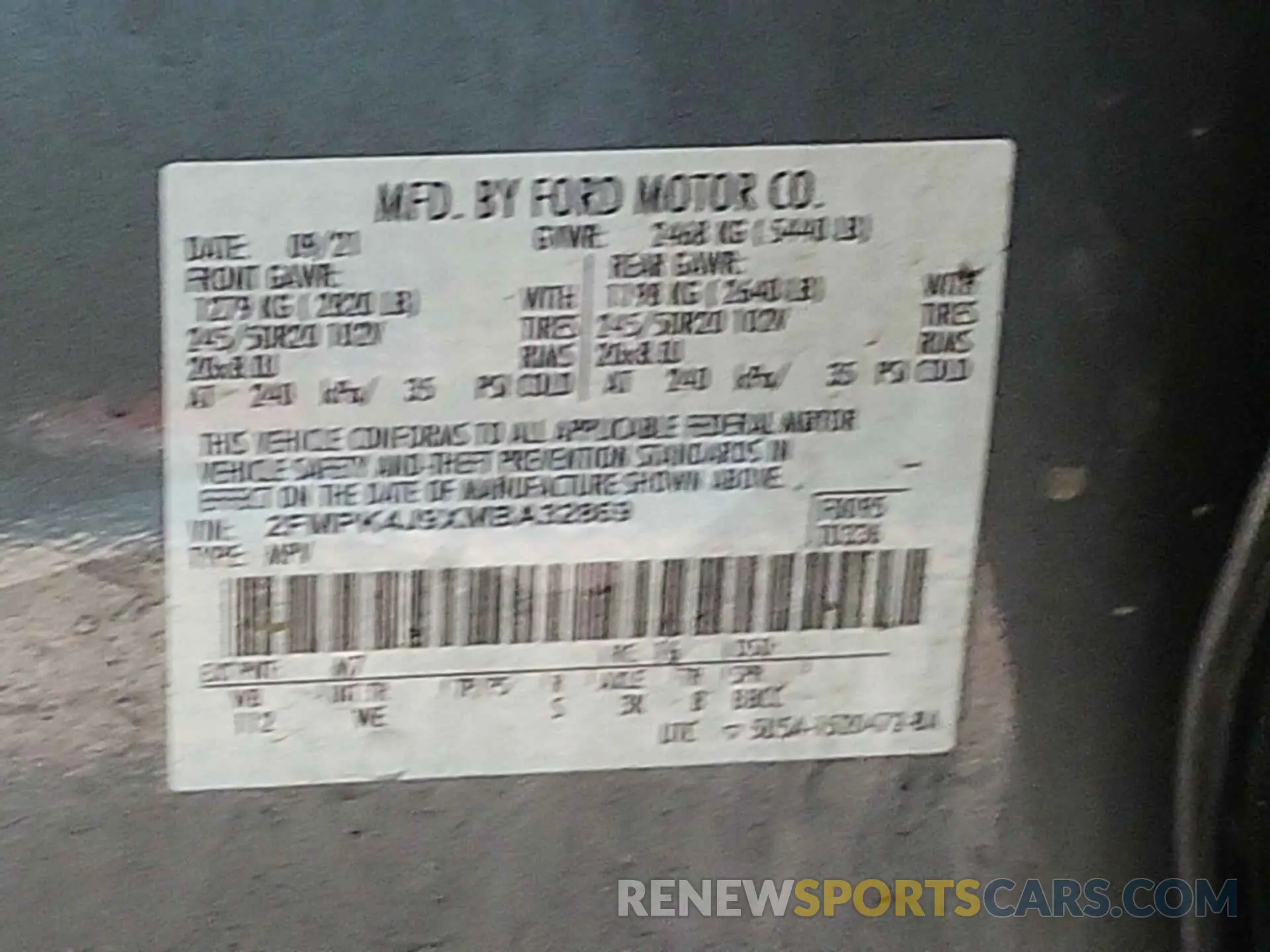 22 Photograph of a damaged car 2FMPK4J9XMBA32869 FORD EDGE 2021