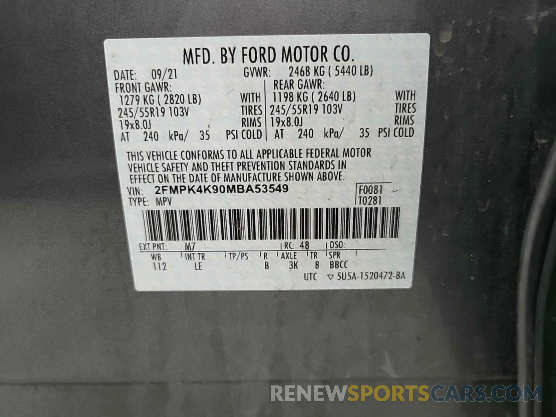 34 Photograph of a damaged car 2FMPK4K90MBA53549 FORD EDGE 2021