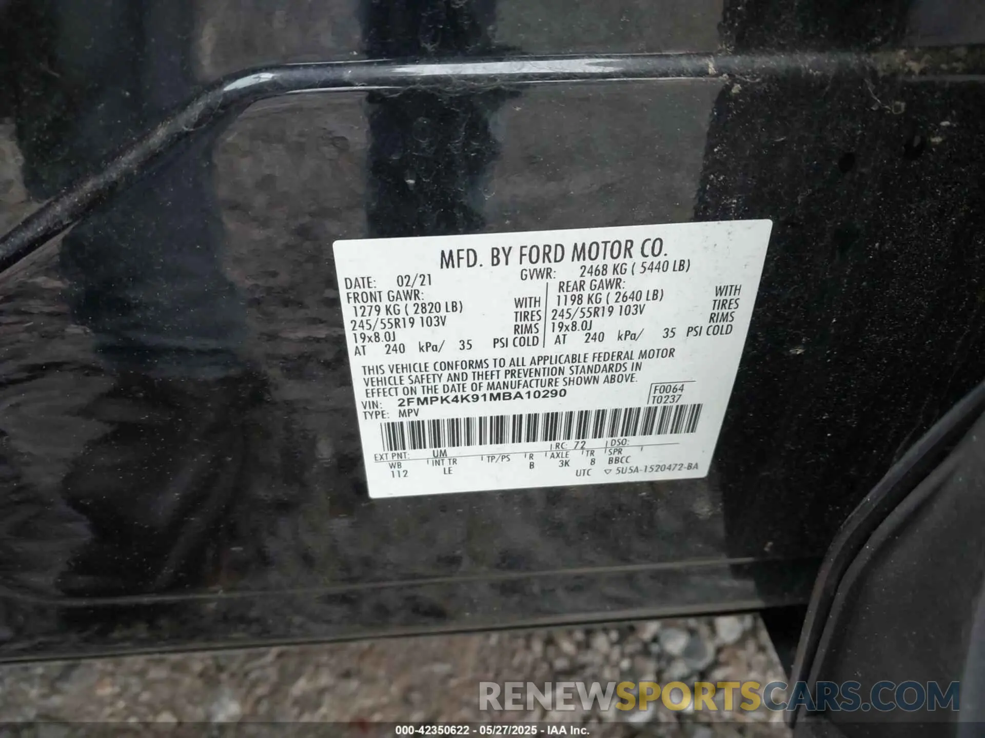 9 Photograph of a damaged car 2FMPK4K91MBA10290 FORD EDGE 2021