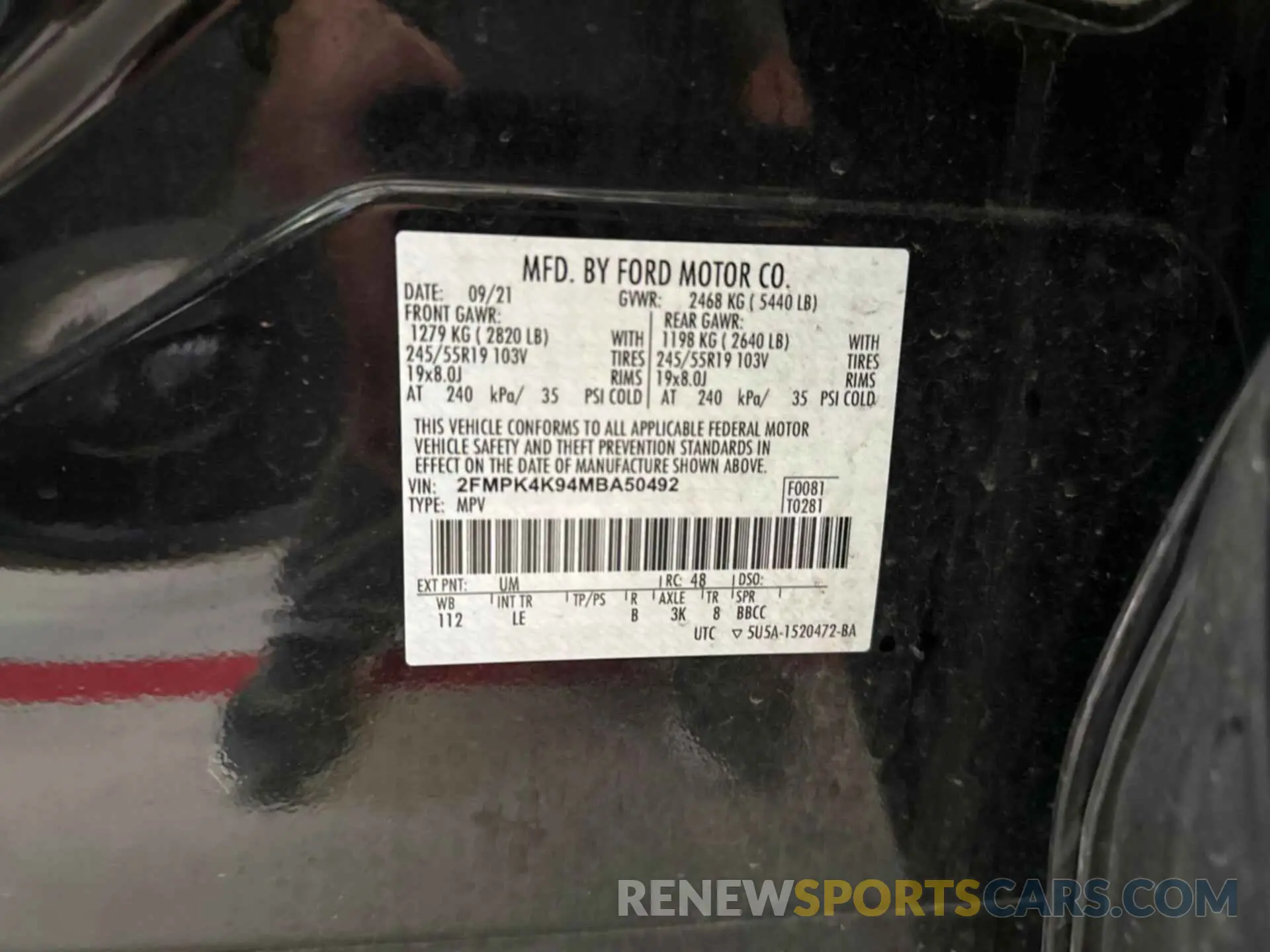 13 Photograph of a damaged car 2FMPK4K94MBA50492 FORD EDGE 2021