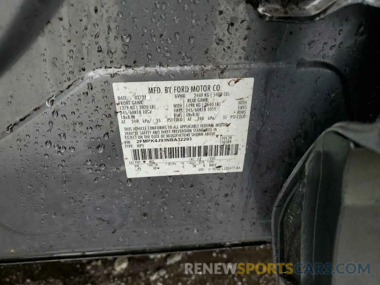 14 Photograph of a damaged car 2FMPK4J93NBA32293 FORD EDGE 2022