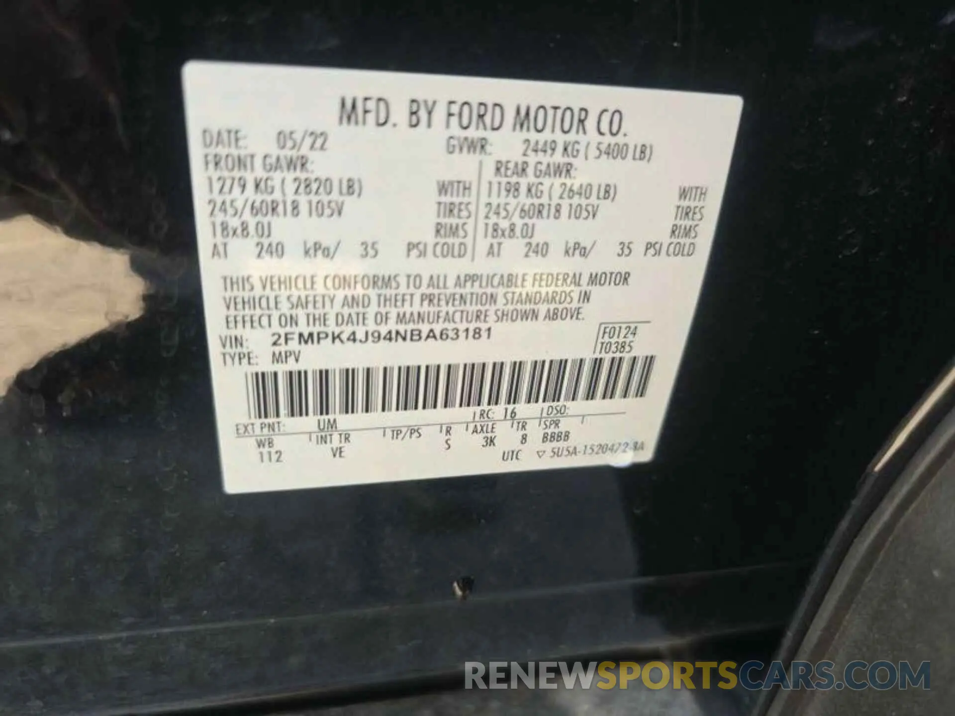 2 Photograph of a damaged car 2FMPK4J94NBA63181 FORD EDGE 2022