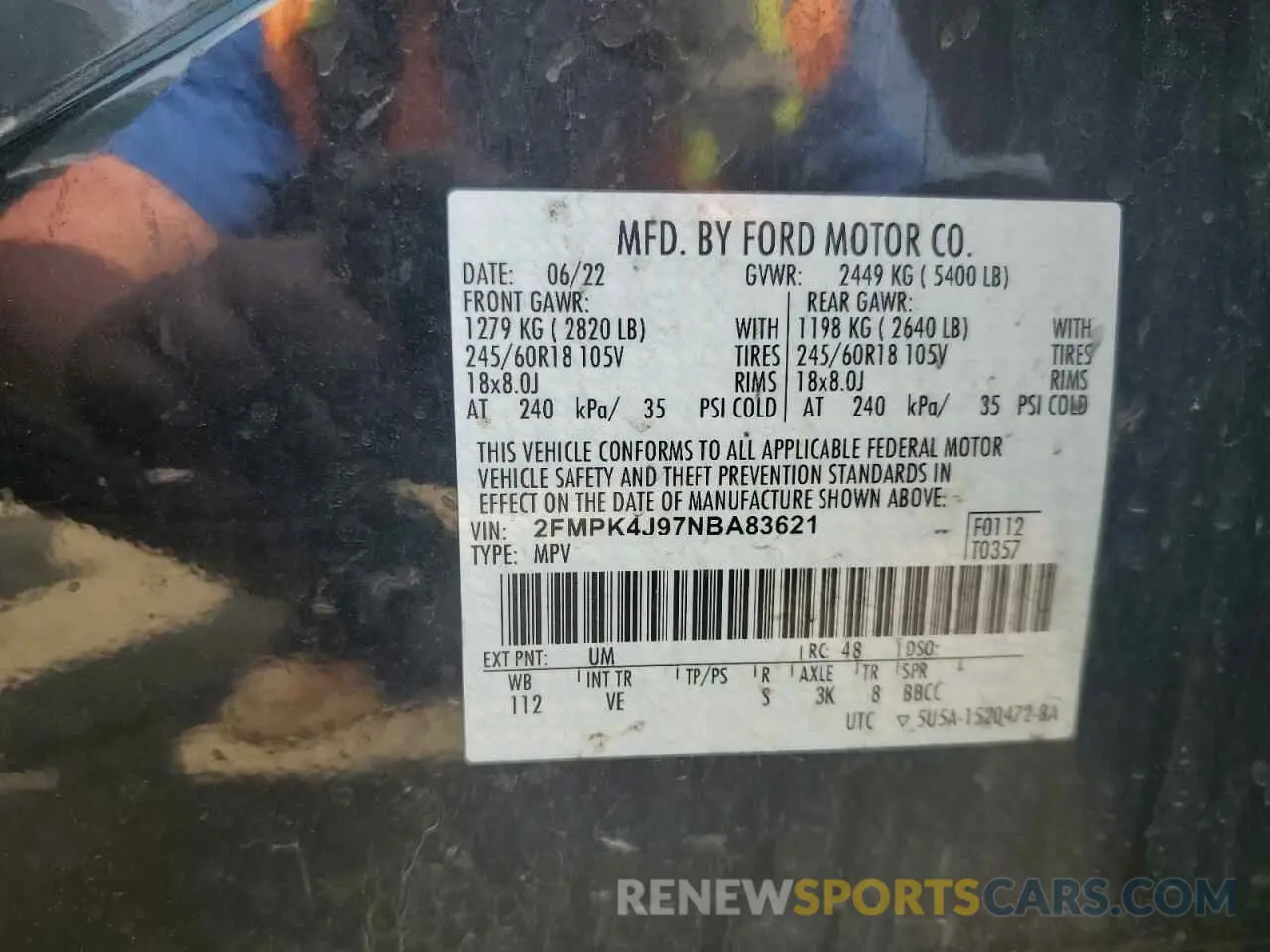 13 Photograph of a damaged car 2FMPK4J97NBA83621 FORD EDGE 2022