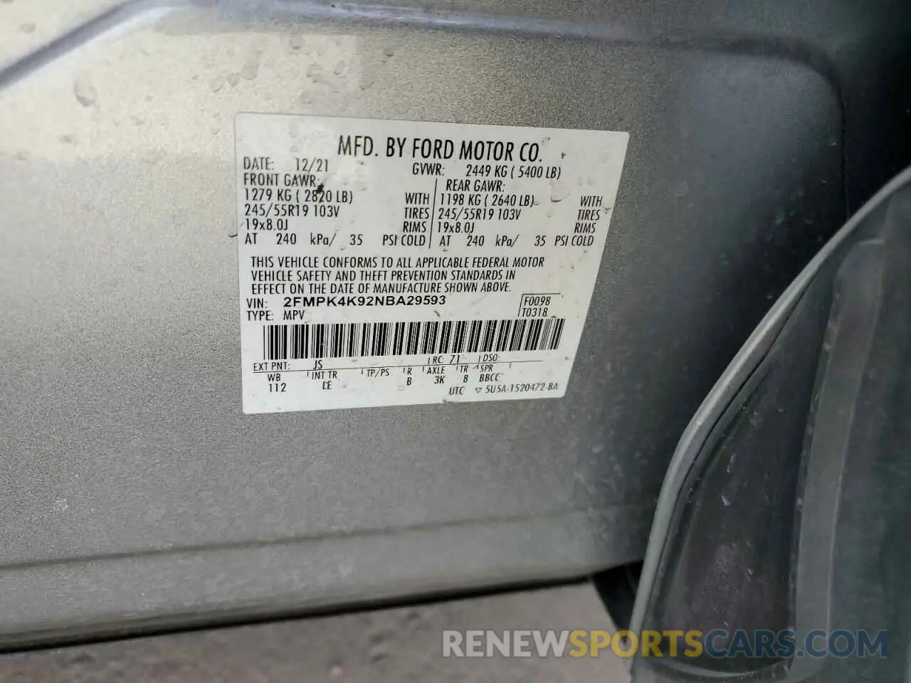 13 Photograph of a damaged car 2FMPK4K92NBA29593 FORD EDGE 2022