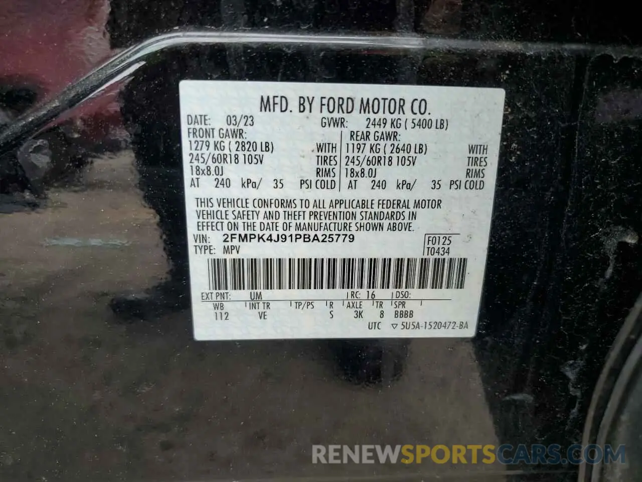 14 Photograph of a damaged car 2FMPK4J91PBA25779 FORD EDGE 2023