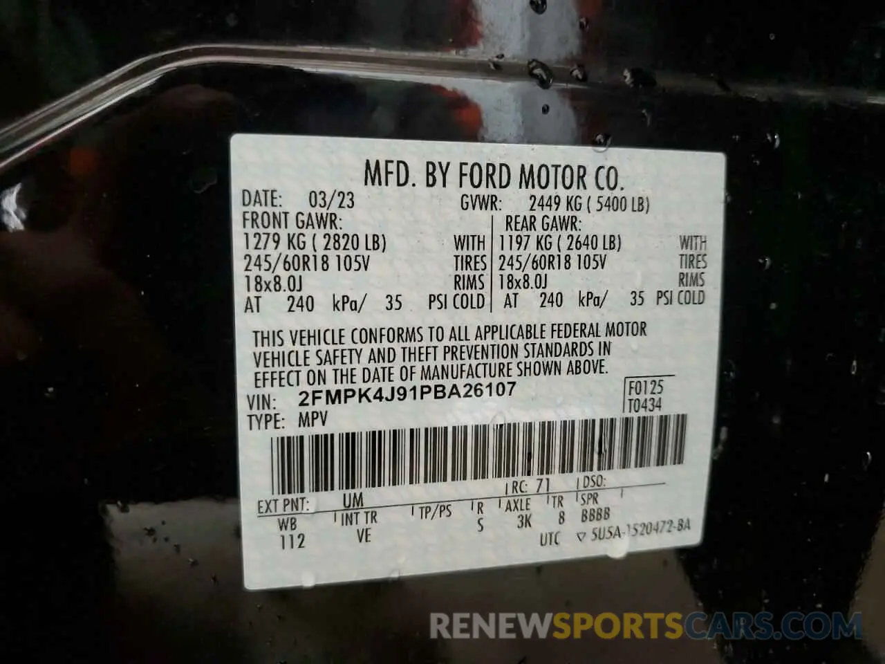 14 Photograph of a damaged car 2FMPK4J91PBA26107 FORD EDGE 2023