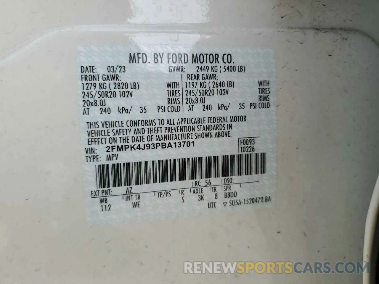 15 Photograph of a damaged car 2FMPK4J93PBA13701 FORD EDGE 2023