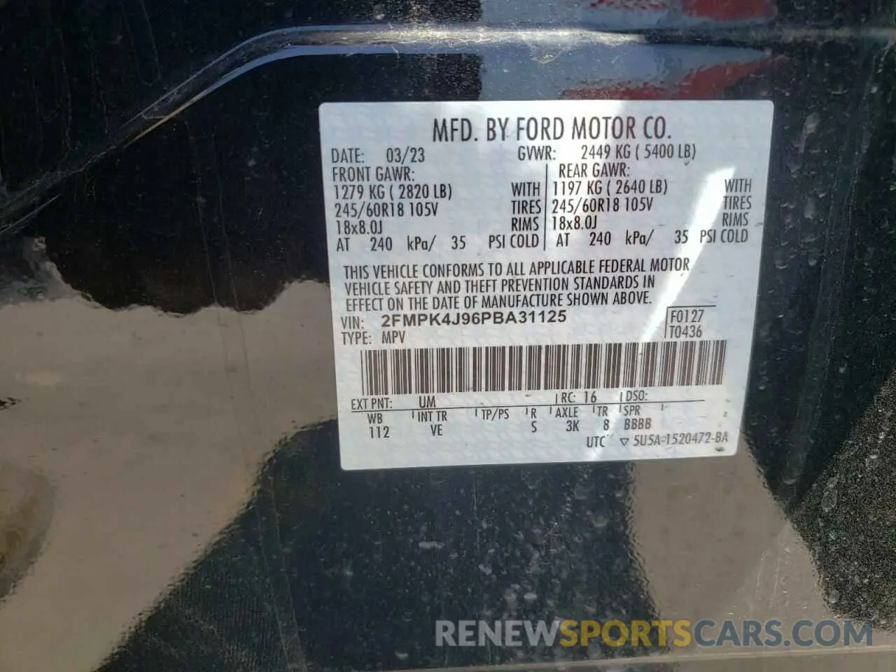 14 Photograph of a damaged car 2FMPK4J96PBA31125 FORD EDGE 2023