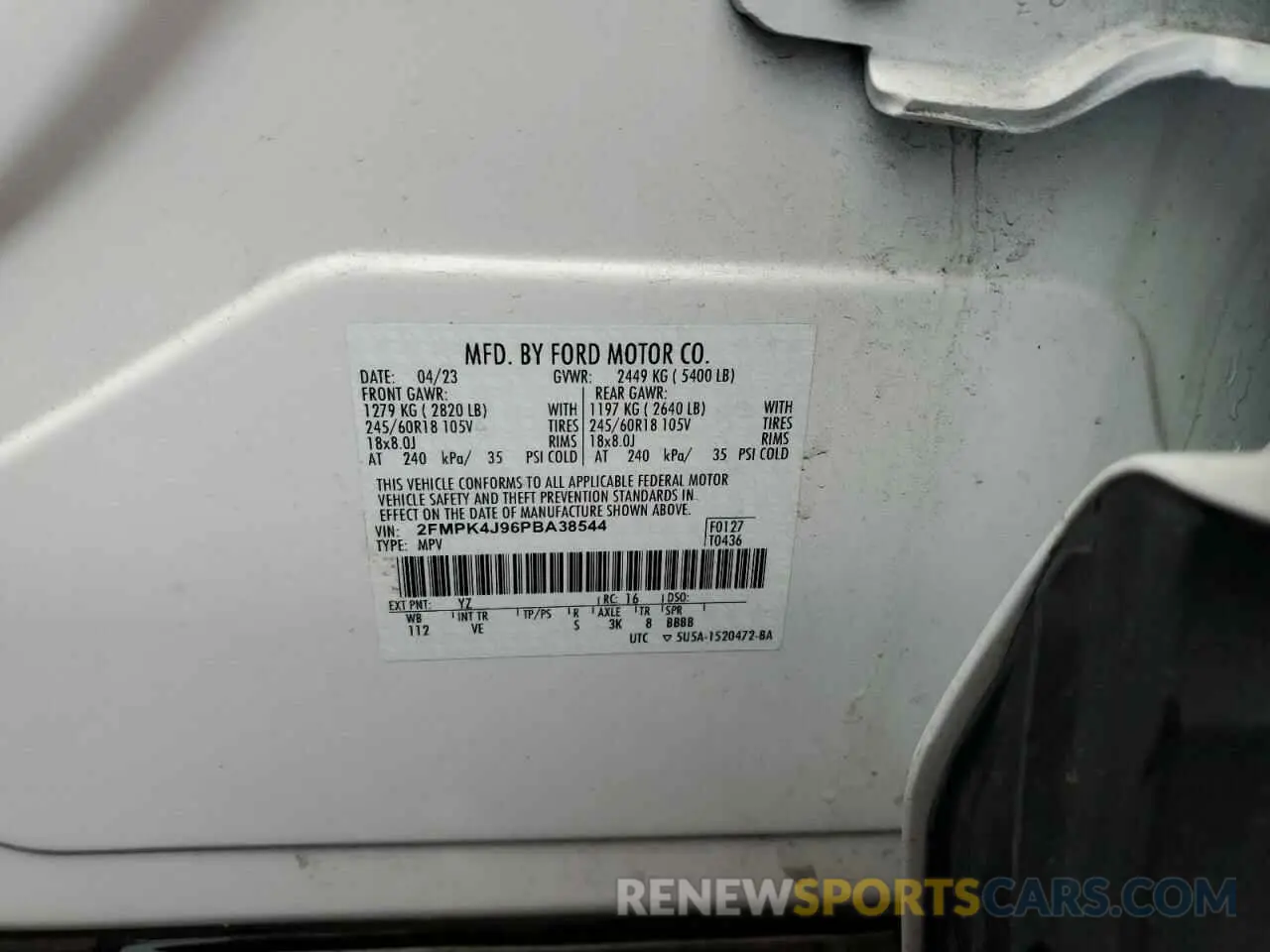13 Photograph of a damaged car 2FMPK4J96PBA38544 FORD EDGE 2023