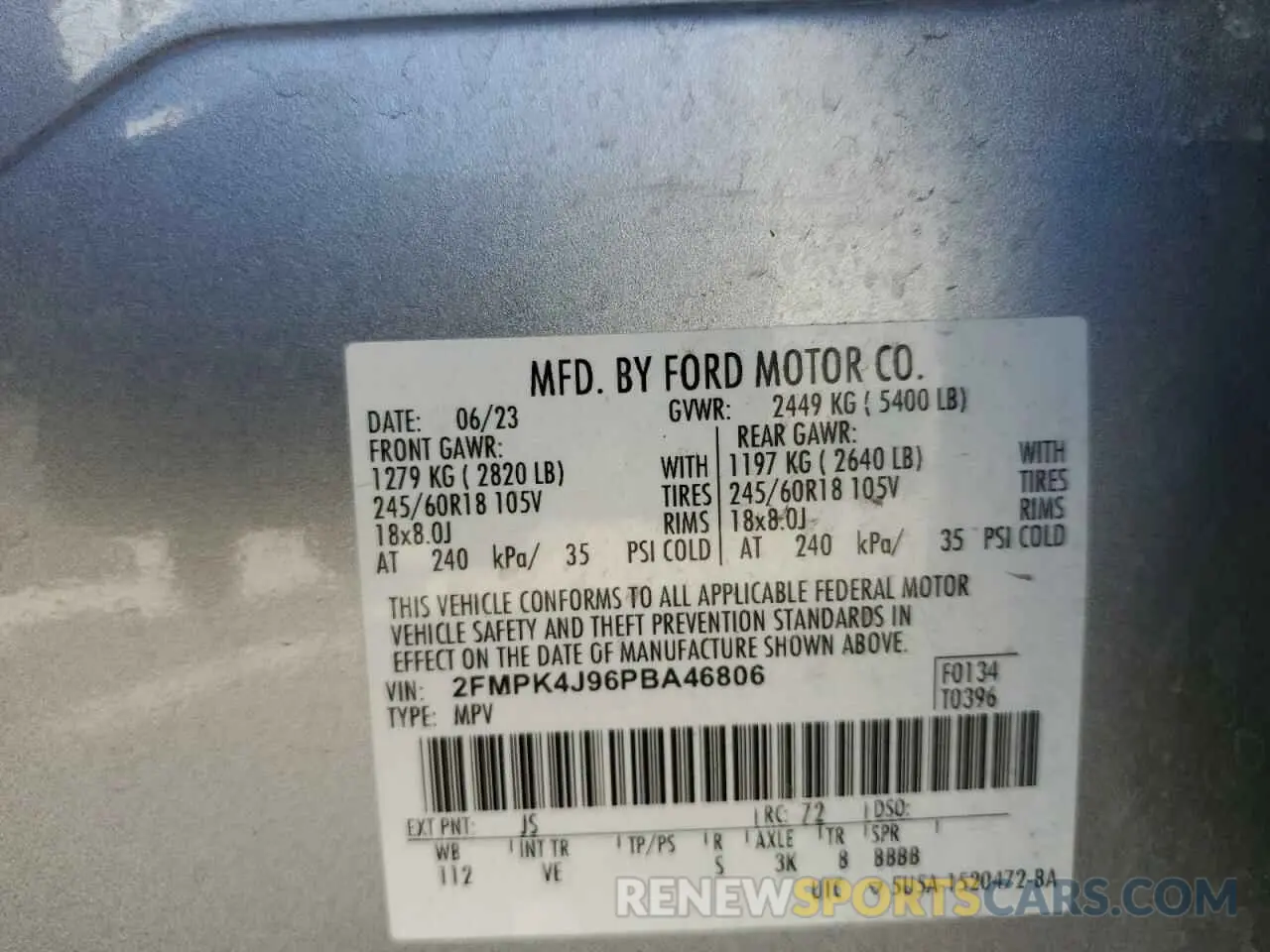 13 Photograph of a damaged car 2FMPK4J96PBA46806 FORD EDGE 2023