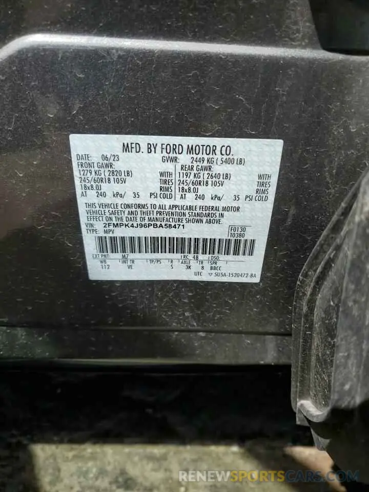 12 Photograph of a damaged car 2FMPK4J96PBA58471 FORD EDGE 2023