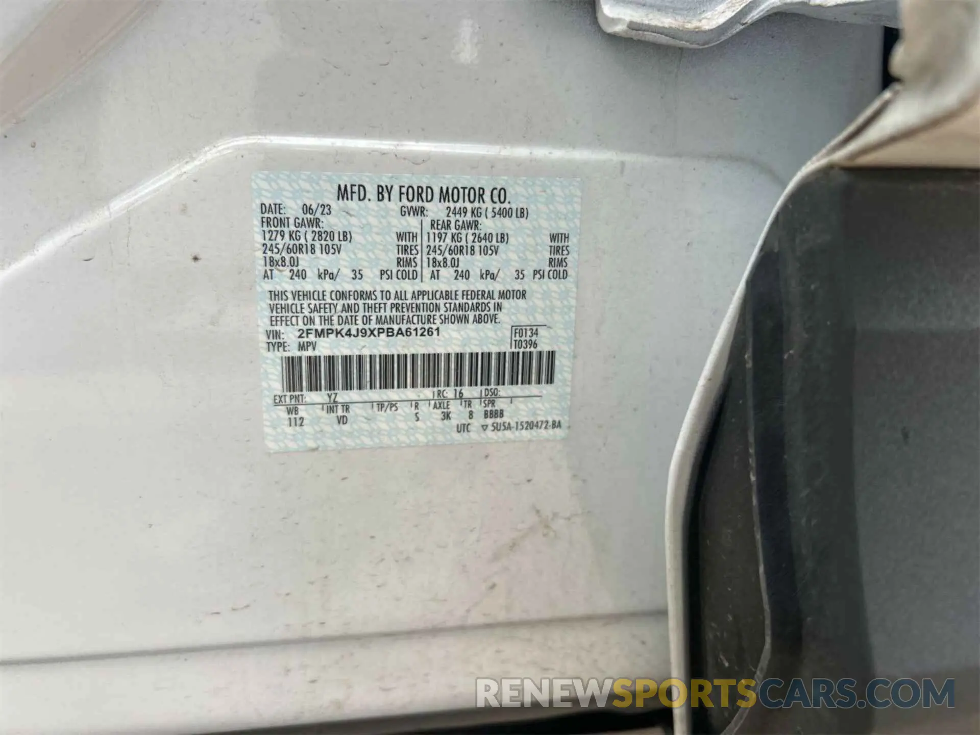 12 Photograph of a damaged car 2FMPK4J9XPBA61261 FORD EDGE 2023