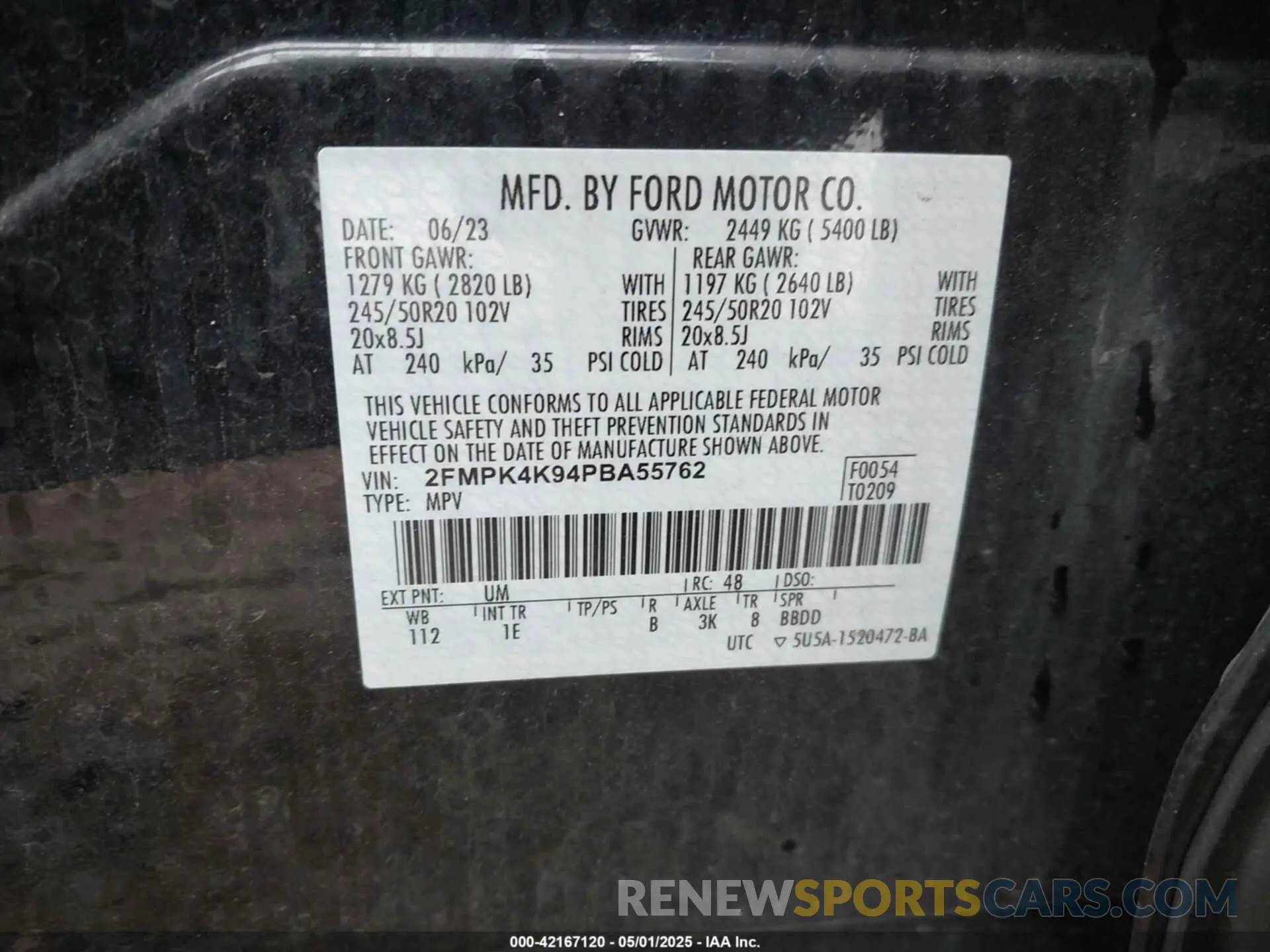 9 Photograph of a damaged car 2FMPK4K94PBA55762 FORD EDGE 2023
