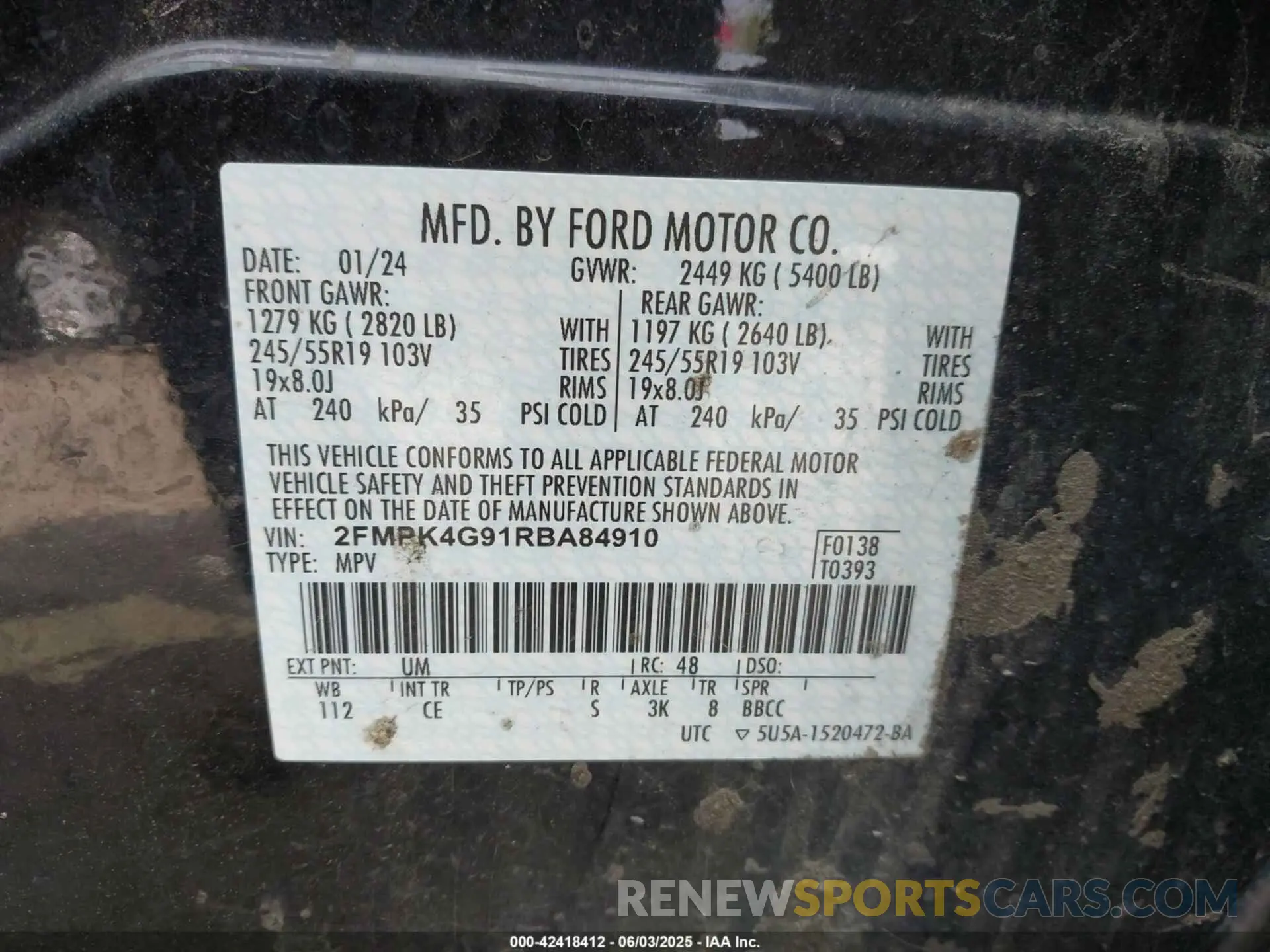 9 Photograph of a damaged car 2FMPK4G91RBA84910 FORD EDGE 2024