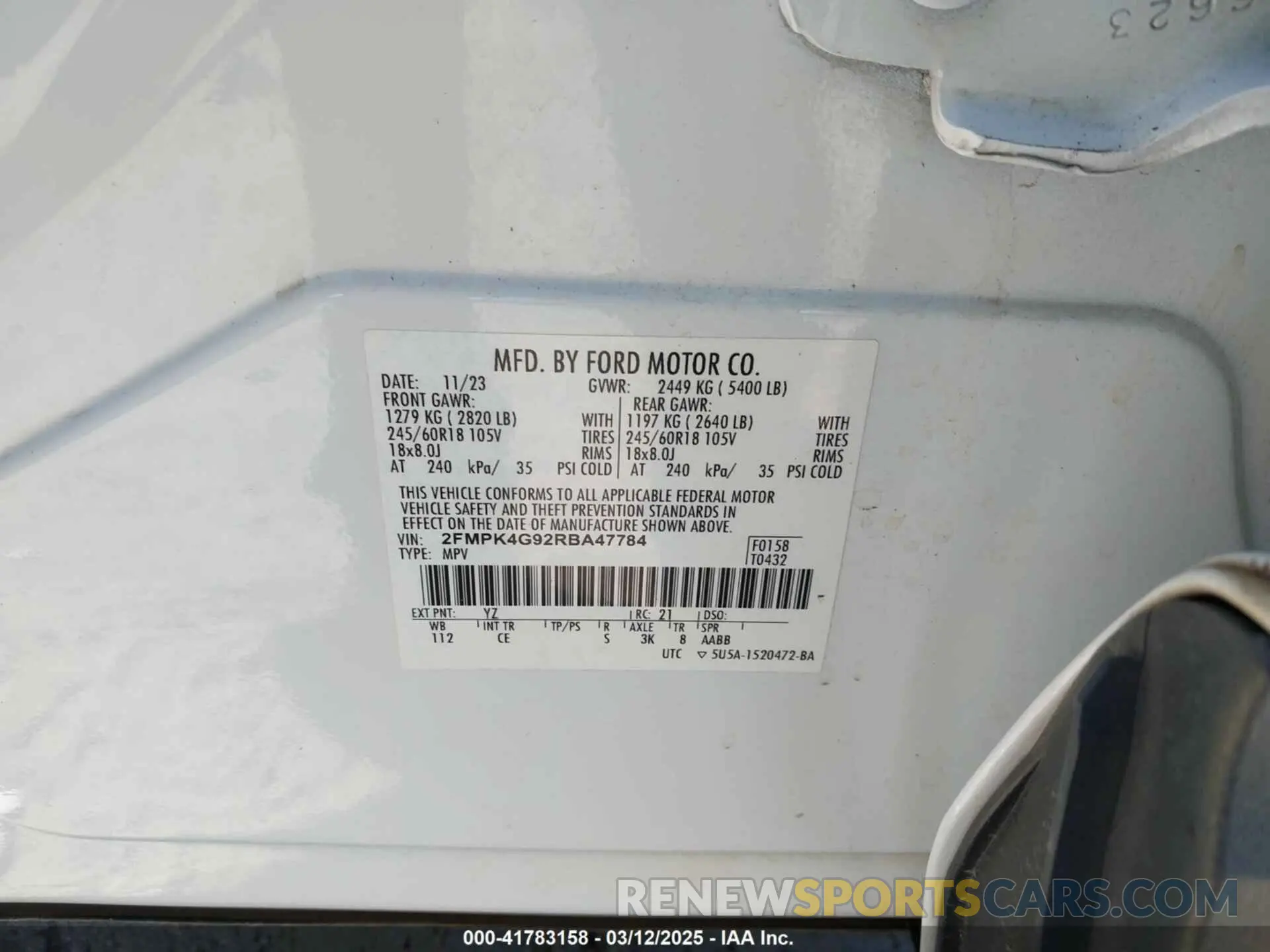 9 Photograph of a damaged car 2FMPK4G92RBA47784 FORD EDGE 2024