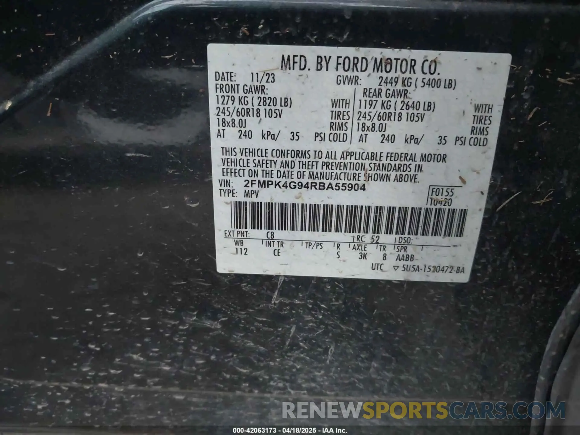 9 Photograph of a damaged car 2FMPK4G94RBA55904 FORD EDGE 2024