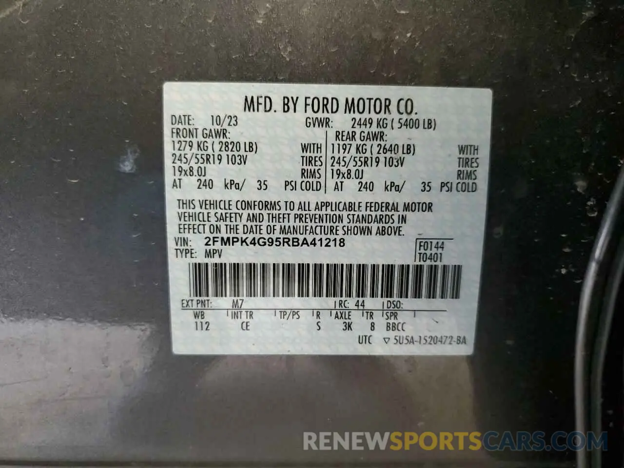 14 Photograph of a damaged car 2FMPK4G95RBA41218 FORD EDGE 2024