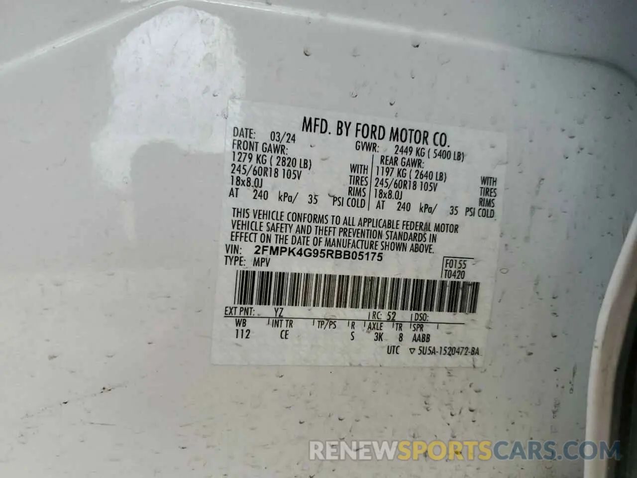 13 Photograph of a damaged car 2FMPK4G95RBB05175 FORD EDGE 2024