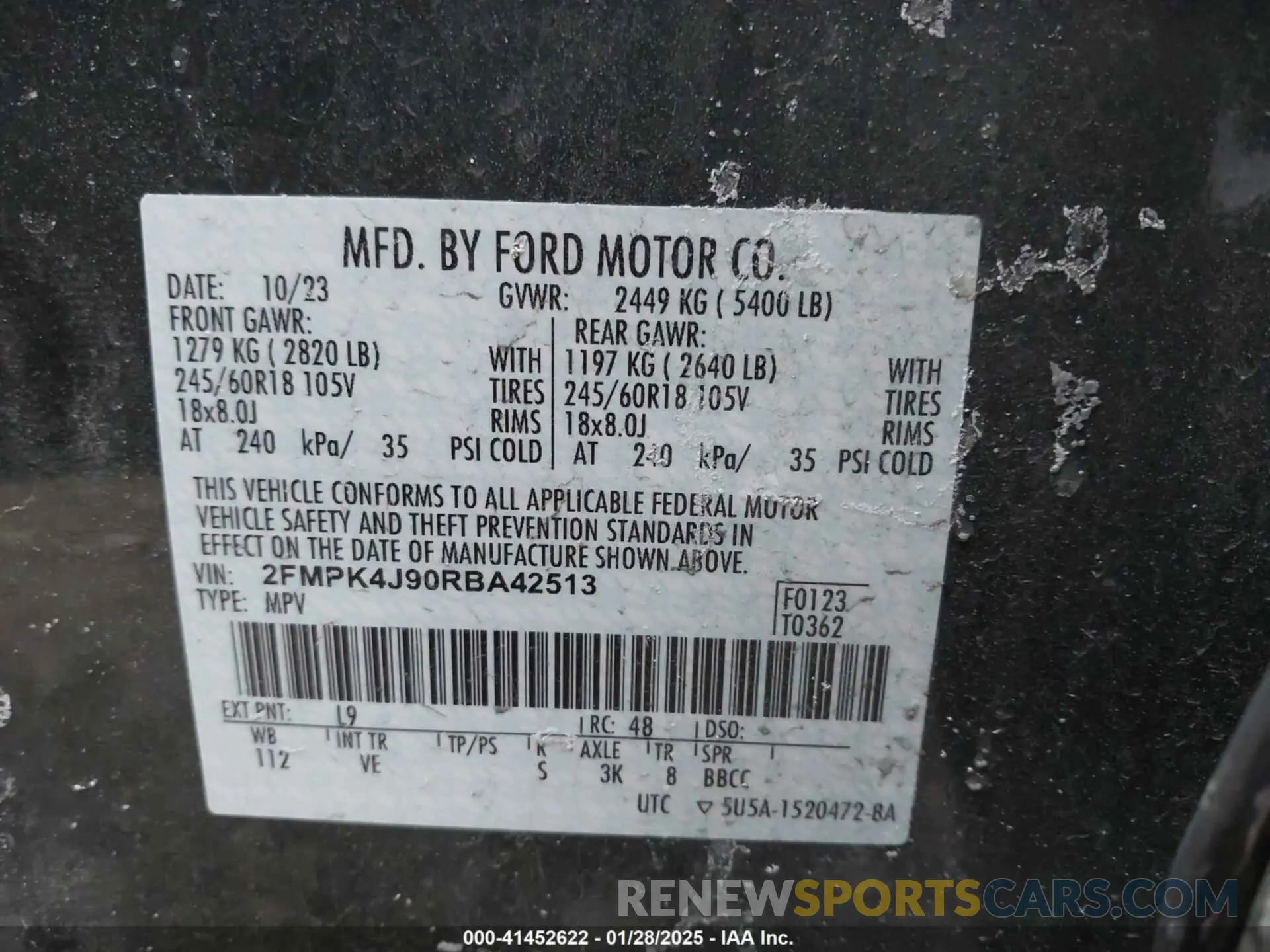 9 Photograph of a damaged car 2FMPK4J90RBA42513 FORD EDGE 2024