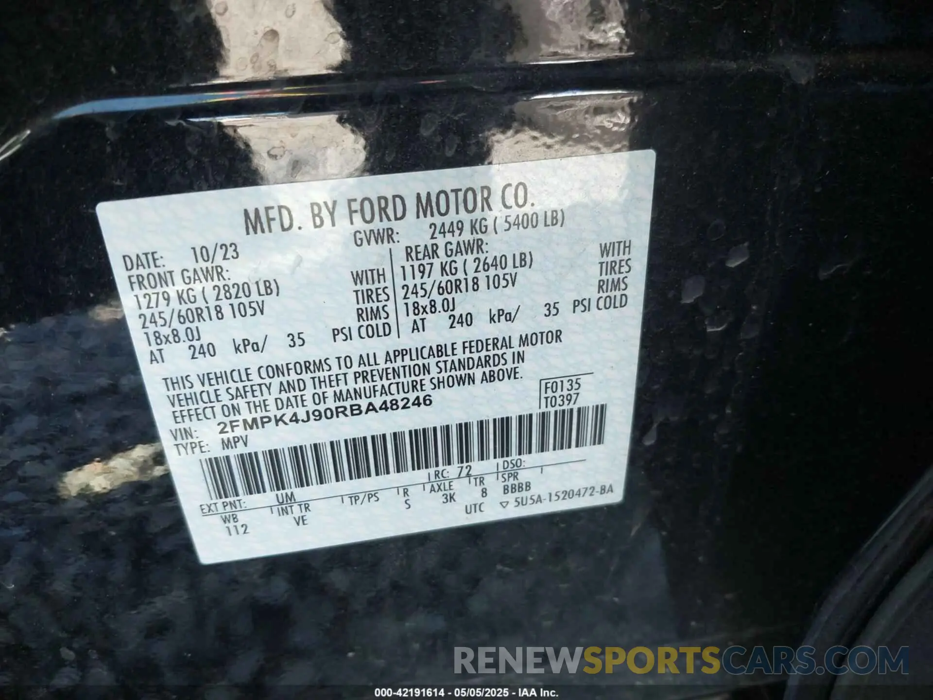 9 Photograph of a damaged car 2FMPK4J90RBA48246 FORD EDGE 2024
