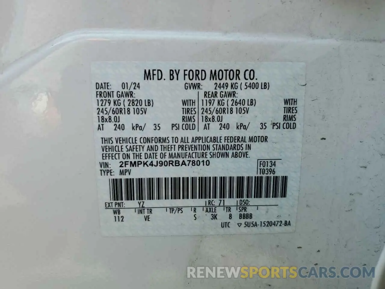 14 Photograph of a damaged car 2FMPK4J90RBA78010 FORD EDGE 2024