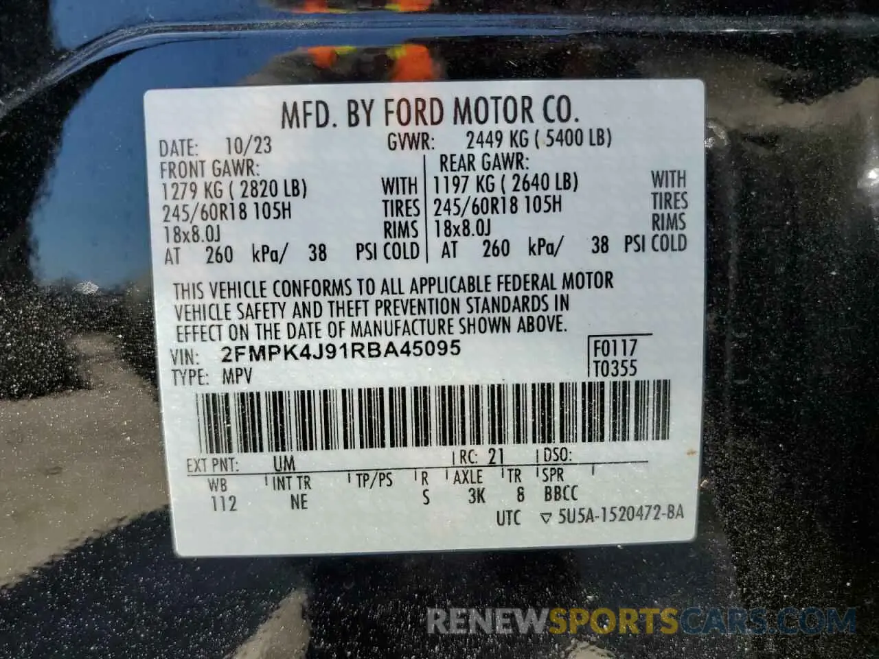 13 Photograph of a damaged car 2FMPK4J91RBA45095 FORD EDGE 2024