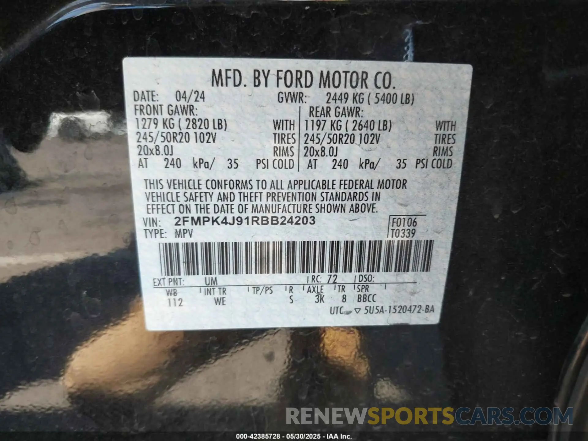 9 Photograph of a damaged car 2FMPK4J91RBB24203 FORD EDGE 2024