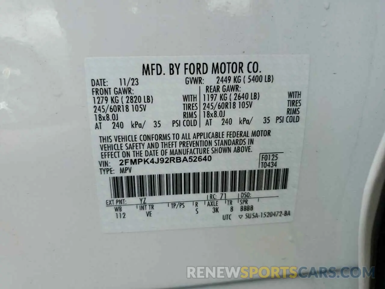 13 Photograph of a damaged car 2FMPK4J92RBA52640 FORD EDGE 2024