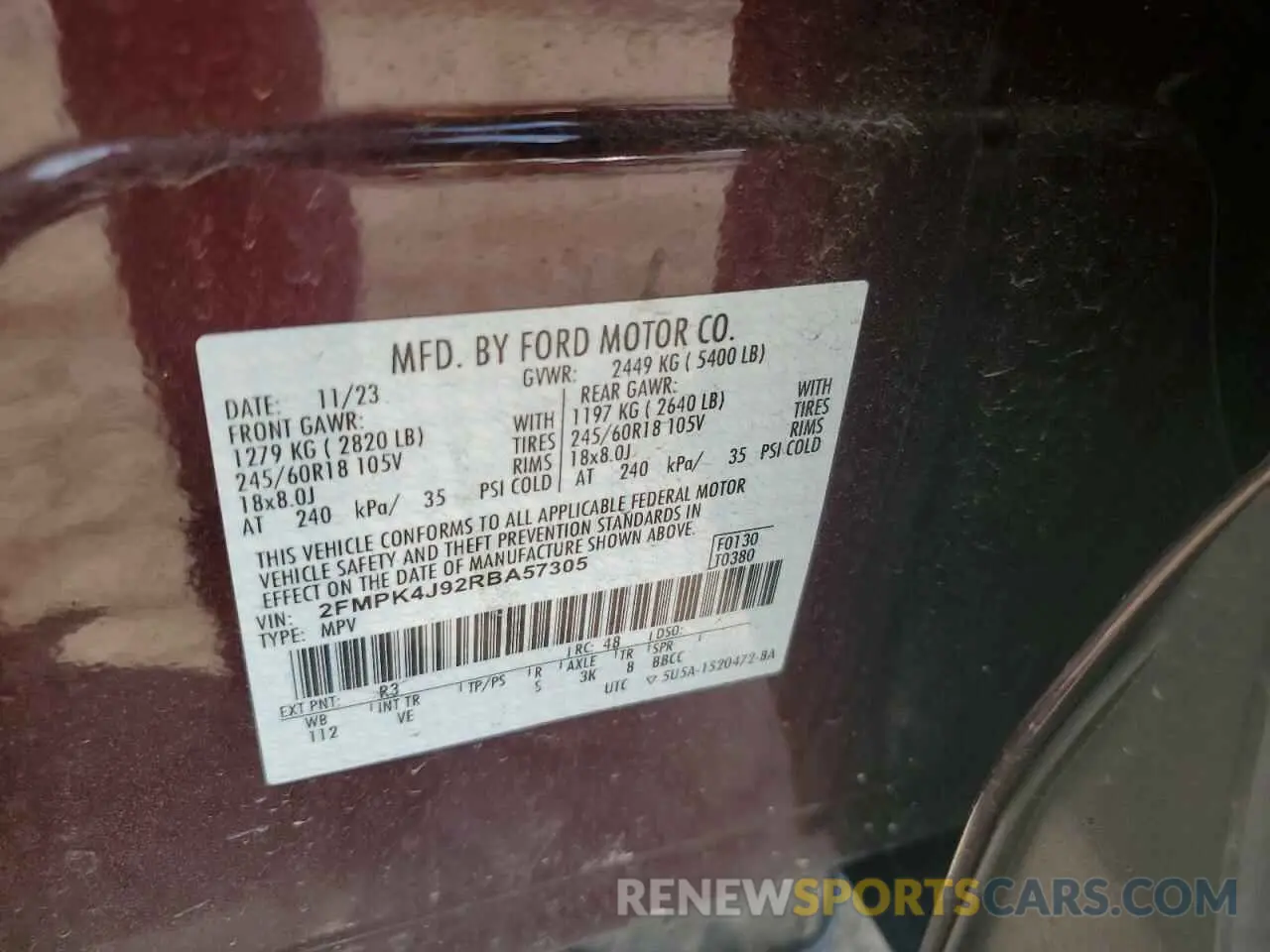 12 Photograph of a damaged car 2FMPK4J92RBA57305 FORD EDGE 2024