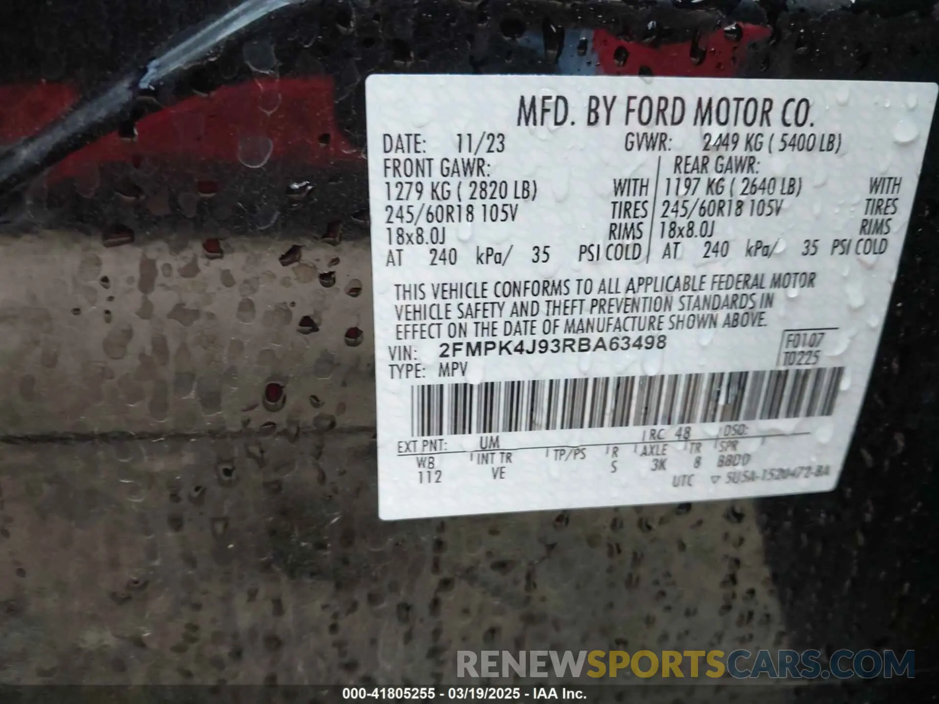 9 Photograph of a damaged car 2FMPK4J93RBA63498 FORD EDGE 2024