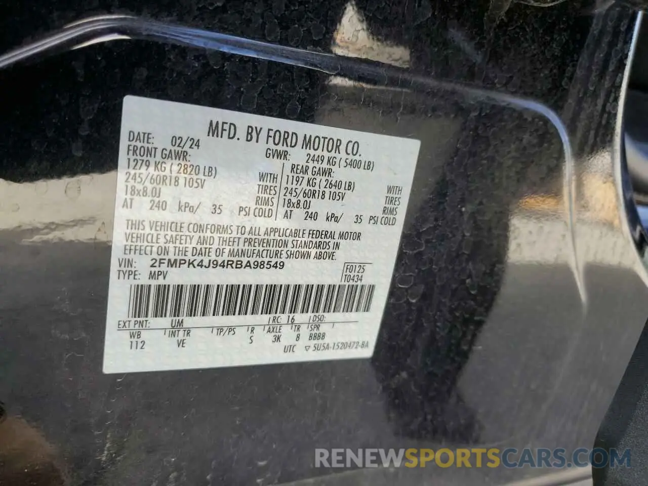 13 Photograph of a damaged car 2FMPK4J94RBA98549 FORD EDGE 2024