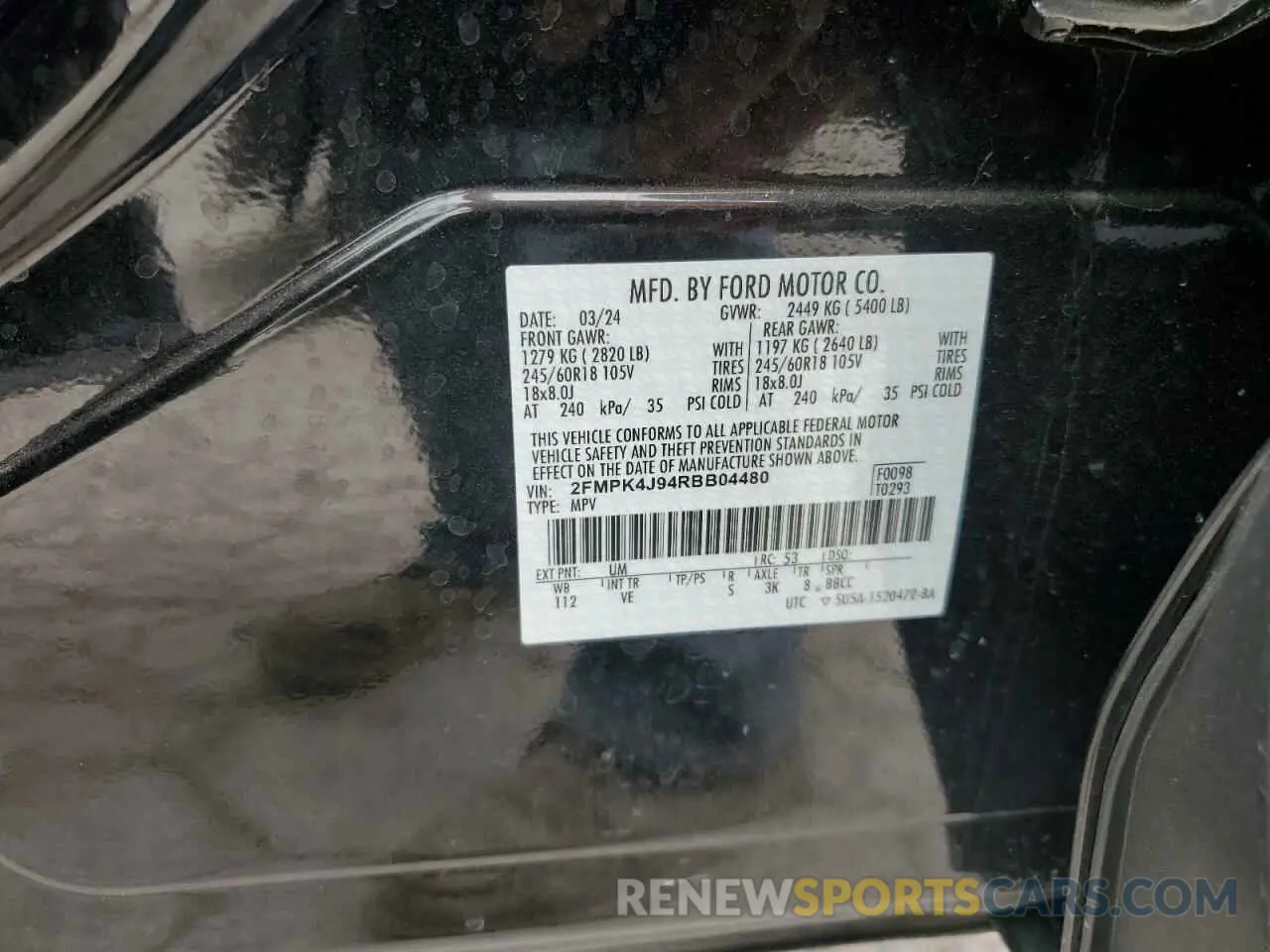 12 Photograph of a damaged car 2FMPK4J94RBB04480 FORD EDGE 2024