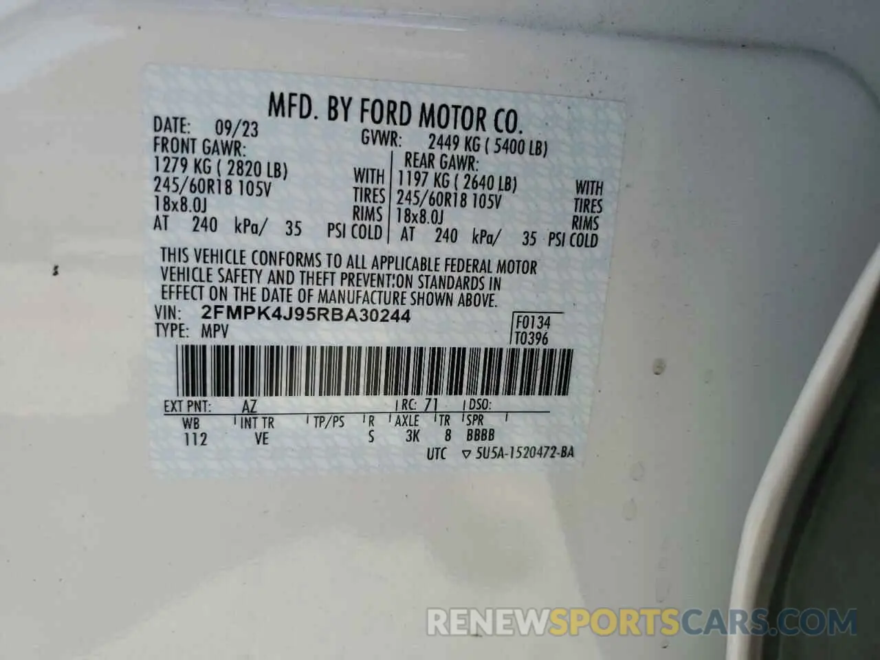 13 Photograph of a damaged car 2FMPK4J95RBA30244 FORD EDGE 2024