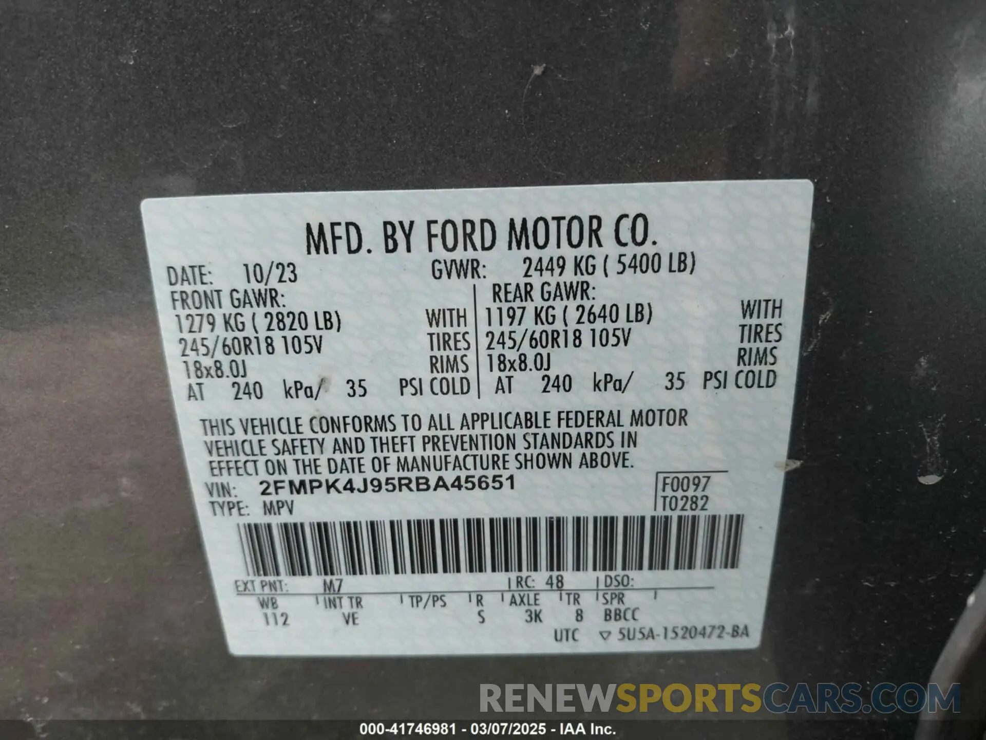 9 Photograph of a damaged car 2FMPK4J95RBA45651 FORD EDGE 2024