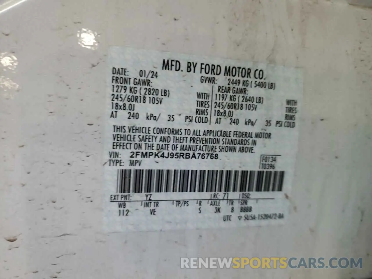 13 Photograph of a damaged car 2FMPK4J95RBA76768 FORD EDGE 2024