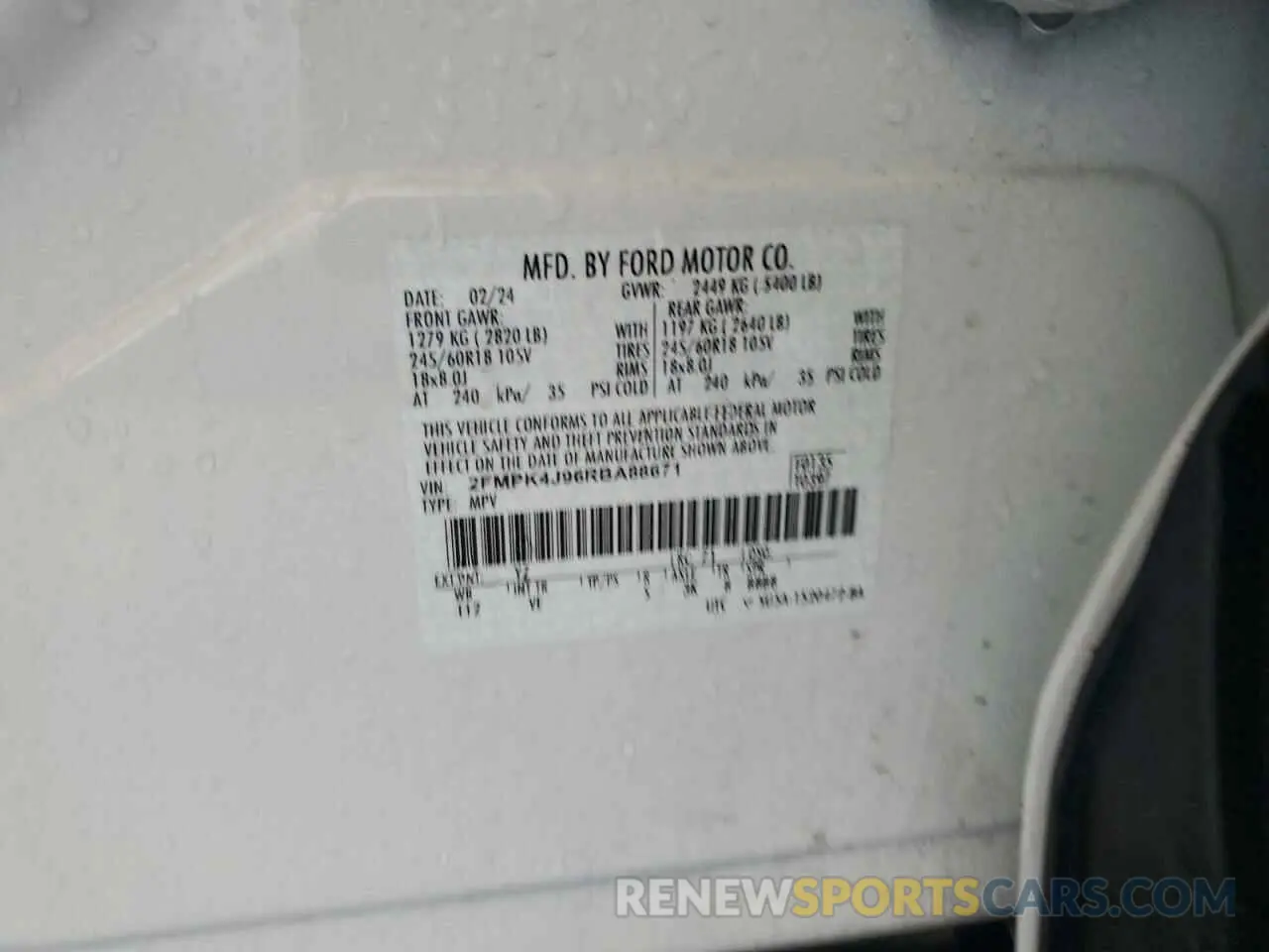 14 Photograph of a damaged car 2FMPK4J96RBA88671 FORD EDGE 2024