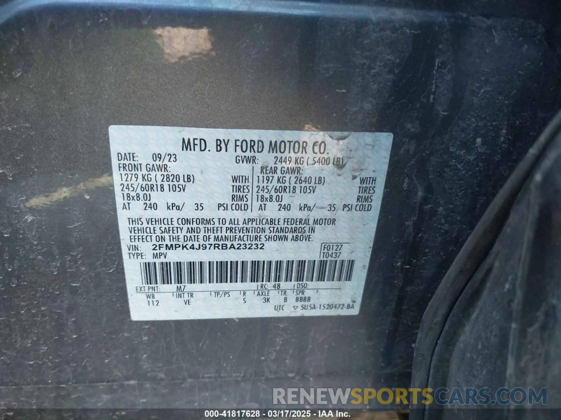 9 Photograph of a damaged car 2FMPK4J97RBA23232 FORD EDGE 2024